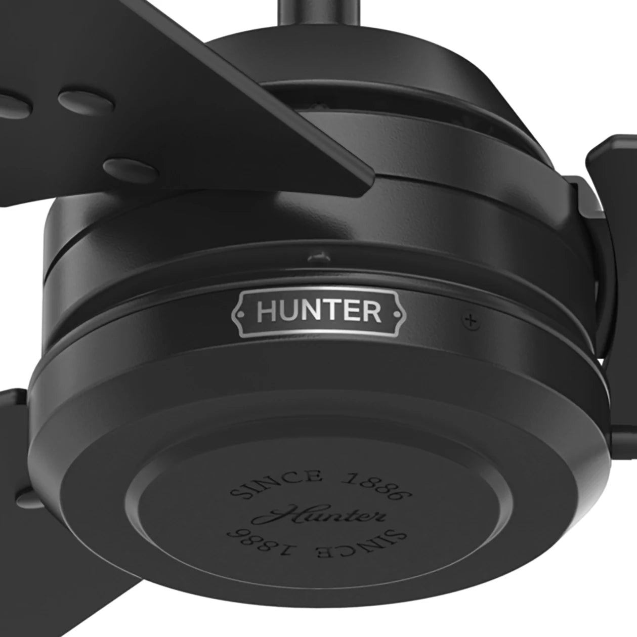 Hunter 52 Inch Cassius Matte Black Outdoor Ceiling Fan with LED Light - Damp Rated for Patio, Porch, Deck & Backyard - Energy Efficient & Quiet DC Motor - Modern Matte Black Finish