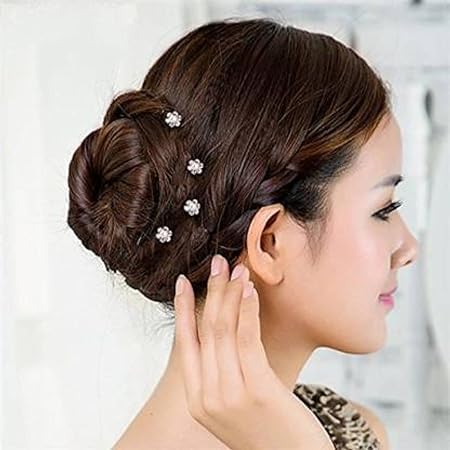 Shidara Bridal Hair Pins - 12pcs White Rhinestone Flower U-Shaped Hair Clips for Wedding, Prom & Special Occasions | Elegant Hair Accessories for Brides, Bridesmaids & Formal Events