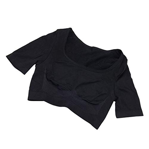 SDENSHI Sport Yoga Underarm Sweat Absorb Pads - Moisture Wicking Vest Shields for Women & Men - Black Workout Shirt for Gym, Running & Activewear