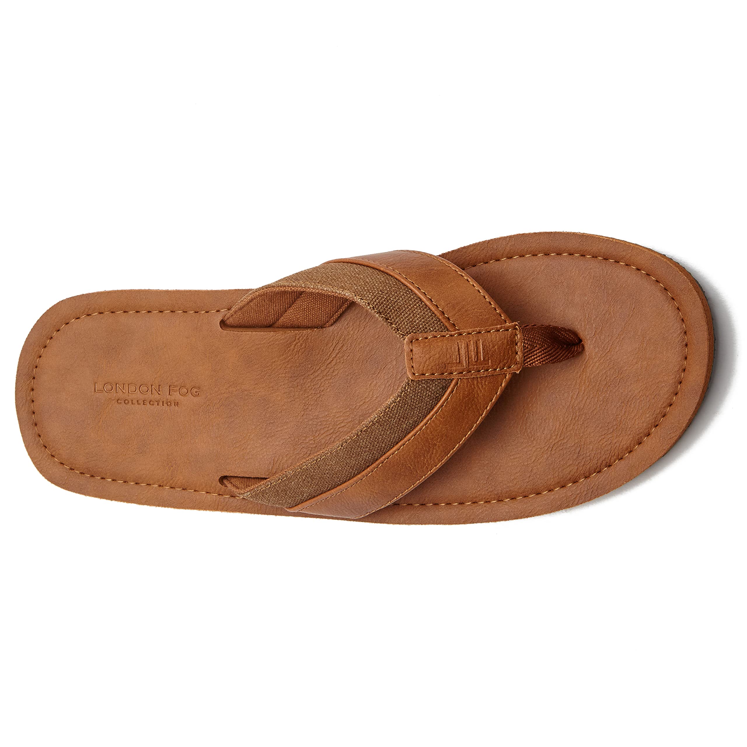 LONDON FOG Trevon Men's Athletic Thong Sandals | Comfortable Flip Flops for Men Size 7-13 | Black, Grey, Brown Options | Perfect for Beach, Pool & Casual Wear