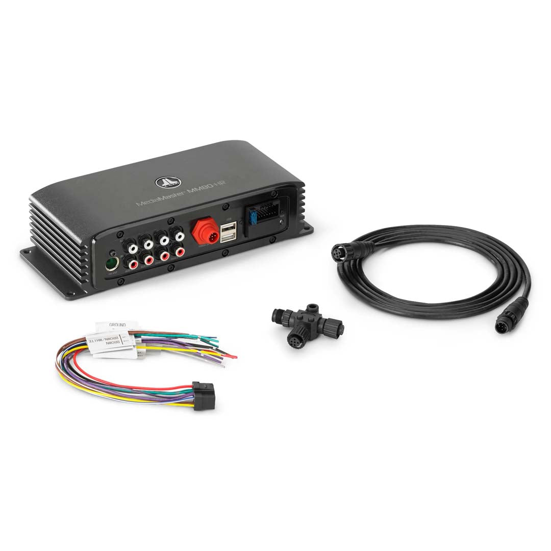 JL Audio MM80 HR MediaMaster Marine Hideaway Receiver - Waterproof Marine Stereo System for Boats, Yachts & Outdoor Use