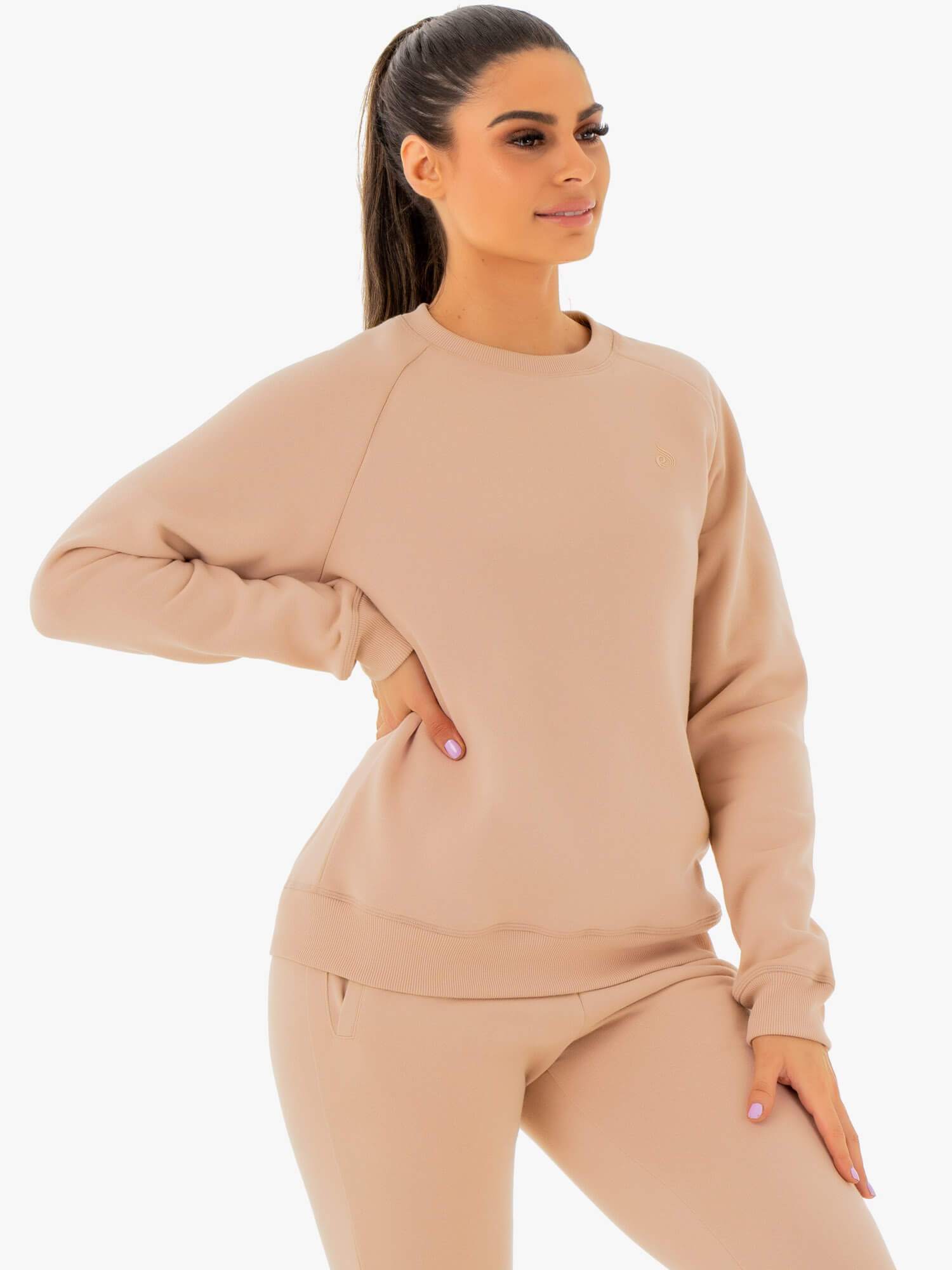 Cozy Boyfriend Sweater in Nude - Soft Oversized Knit Pullover for Women | Perfect for Casual Outings & Relaxing at Home