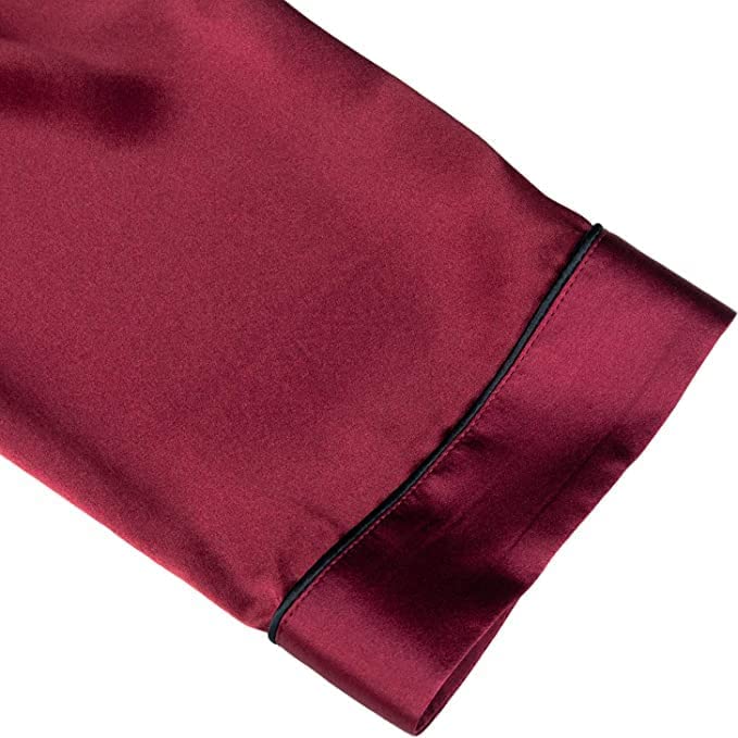 Luxury Men's Silk Pajama Set - 2PC Long Sleeve Button Down Sleepwear for Men | Soft & Breathable Silk PJs for Lounge, Travel & Gift Giving