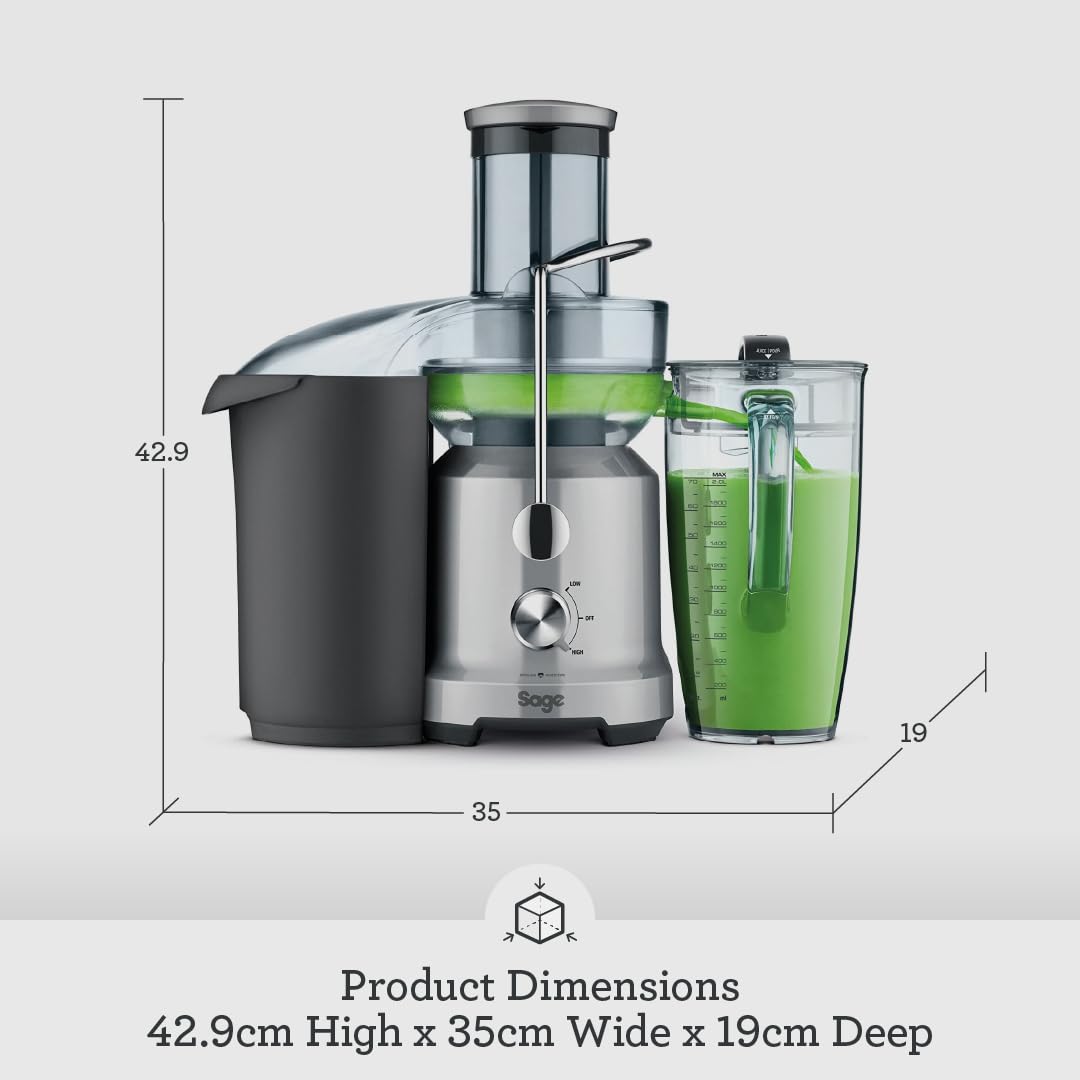 Sage The Nutri Juicer Cold Press Juicer - Slow Masticating Juicer for Fruits & Vegetables - Quiet Operation, High Nutrient Extraction - Perfect for Healthy Juices, Detox Drinks & Smoothies at Home
