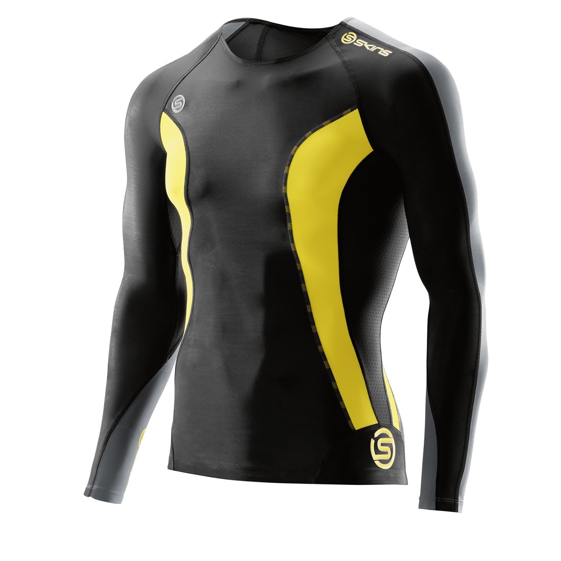 SKINS DNAmic Men's Compression Long Sleeve Shirt - Performance Base Layer for Running, Cycling & Gym Workouts - Moisture Wicking & Muscle Support Activewear