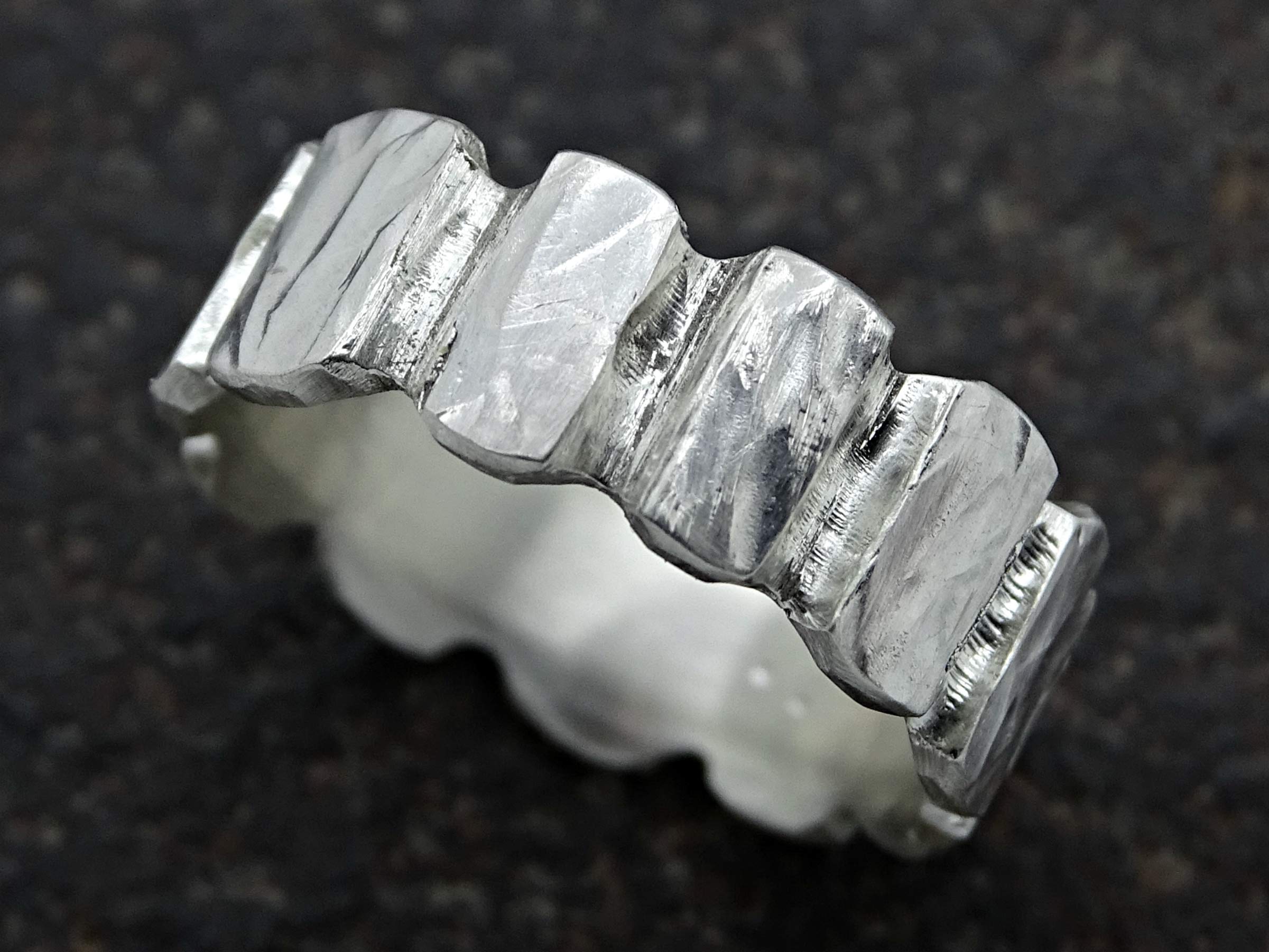 Rugged Silver Viking Wedding Band for Men - Handcrafted Carved Forged Ring, Durable Mens Silver Ring, Perfect Gift for Him - Ideal for Outdoor Adventures and Everyday Wear