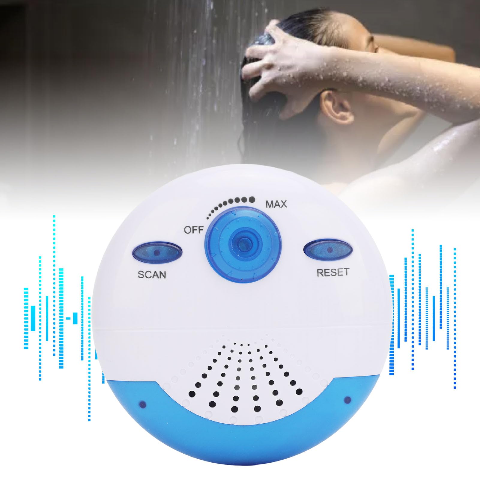 Waterproof Shower Radio IPX7 - Portable FM Radio with 360° Surround Sound & Top Handle for Bathroom, Pool, Beach, Camping & Outdoor Activities