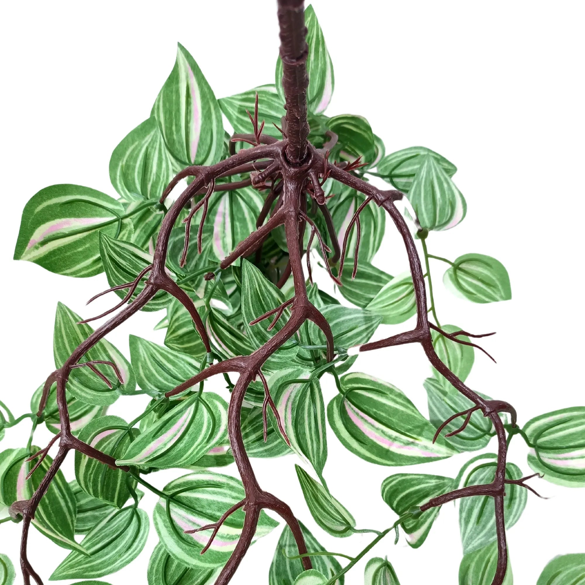 Artificial Hanging Wandering Jew Plant - 16.5 Inch Long Trailing Tradescantia for Indoor Home Decor, Office Hanging Baskets, and Balcony Gardens