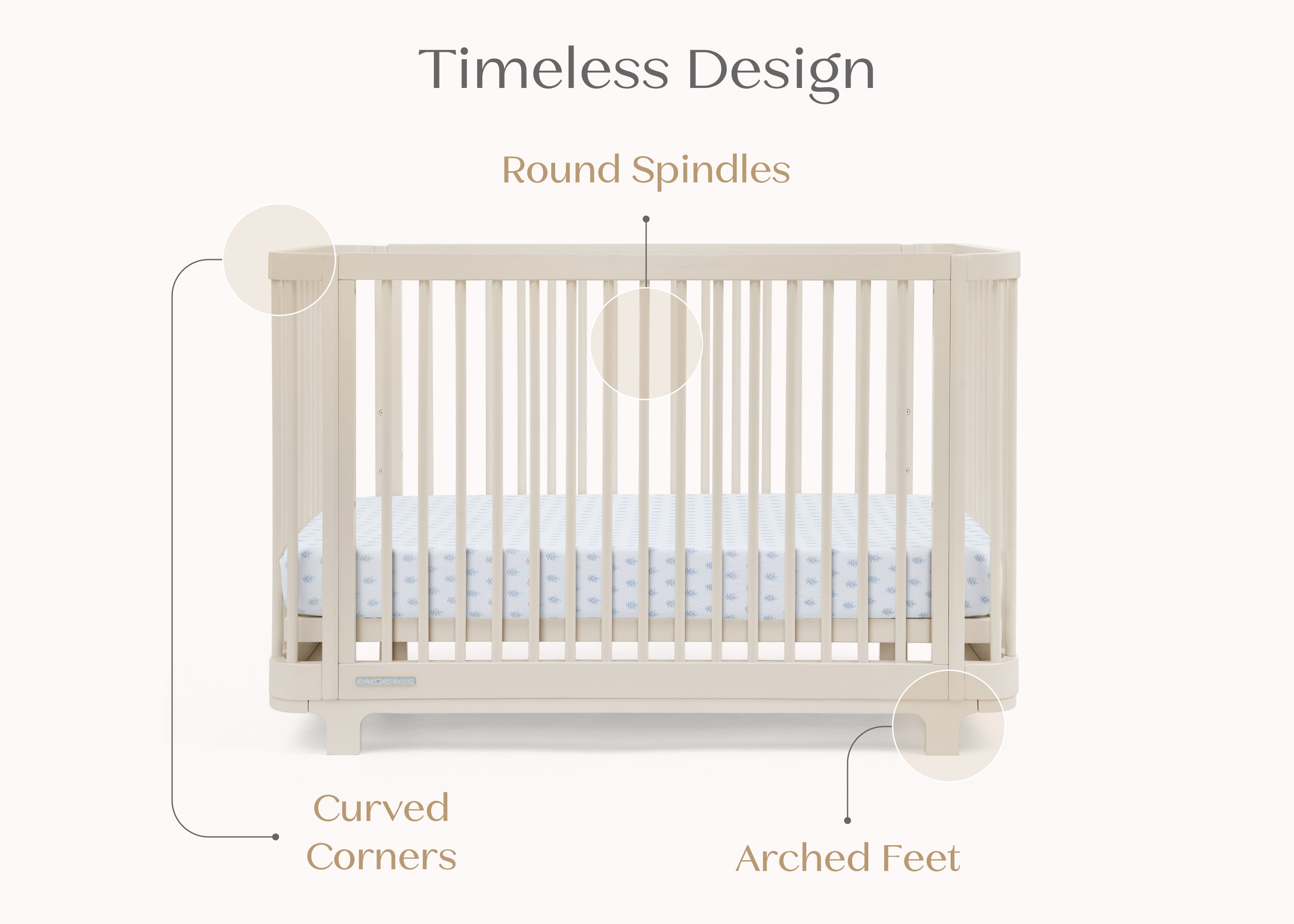 Nest 4-in-1 Convertible Baby Crib - Toddler Bed with Mattress | Nursery Furniture for Boys & Girls | Perfect for Small Spaces & Modern Nurseries