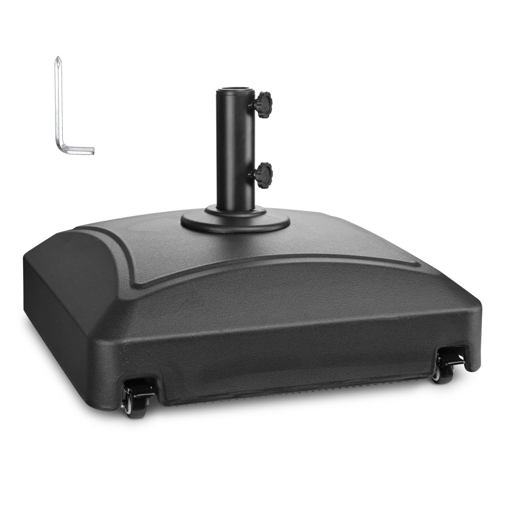 TheLAShop 143 lbs. Heavy Duty Rolling Umbrella Base for 1 7/8 Inch Poles - Perfect for Patio, Deck, Poolside & Outdoor Events