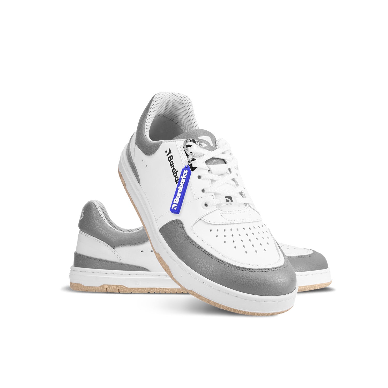 Barefoot Sneakers Barebarics Wave - White & Grey Minimalist Shoes for Men & Women | Lightweight & Flexible for Running, Walking & Gym Workouts