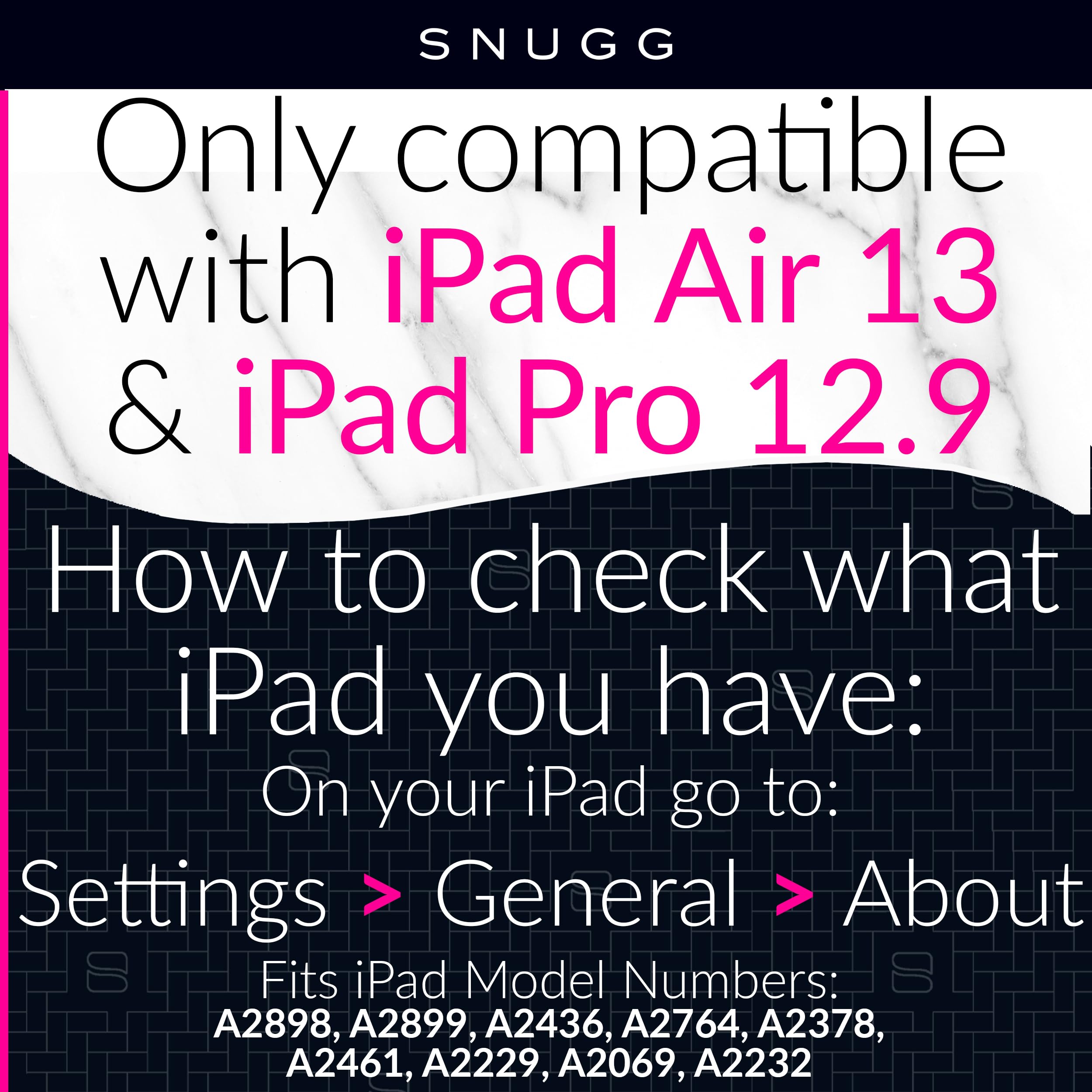 Snugg iPad Pro 12.9 Case with Backlit Keyboard (2022 6th Gen/2021 5th Gen) & iPad Air 13 Inch Keyboard Case - 360 Degree Rotatable Protective Cover - Perfect for Work, Study & Travel - Black