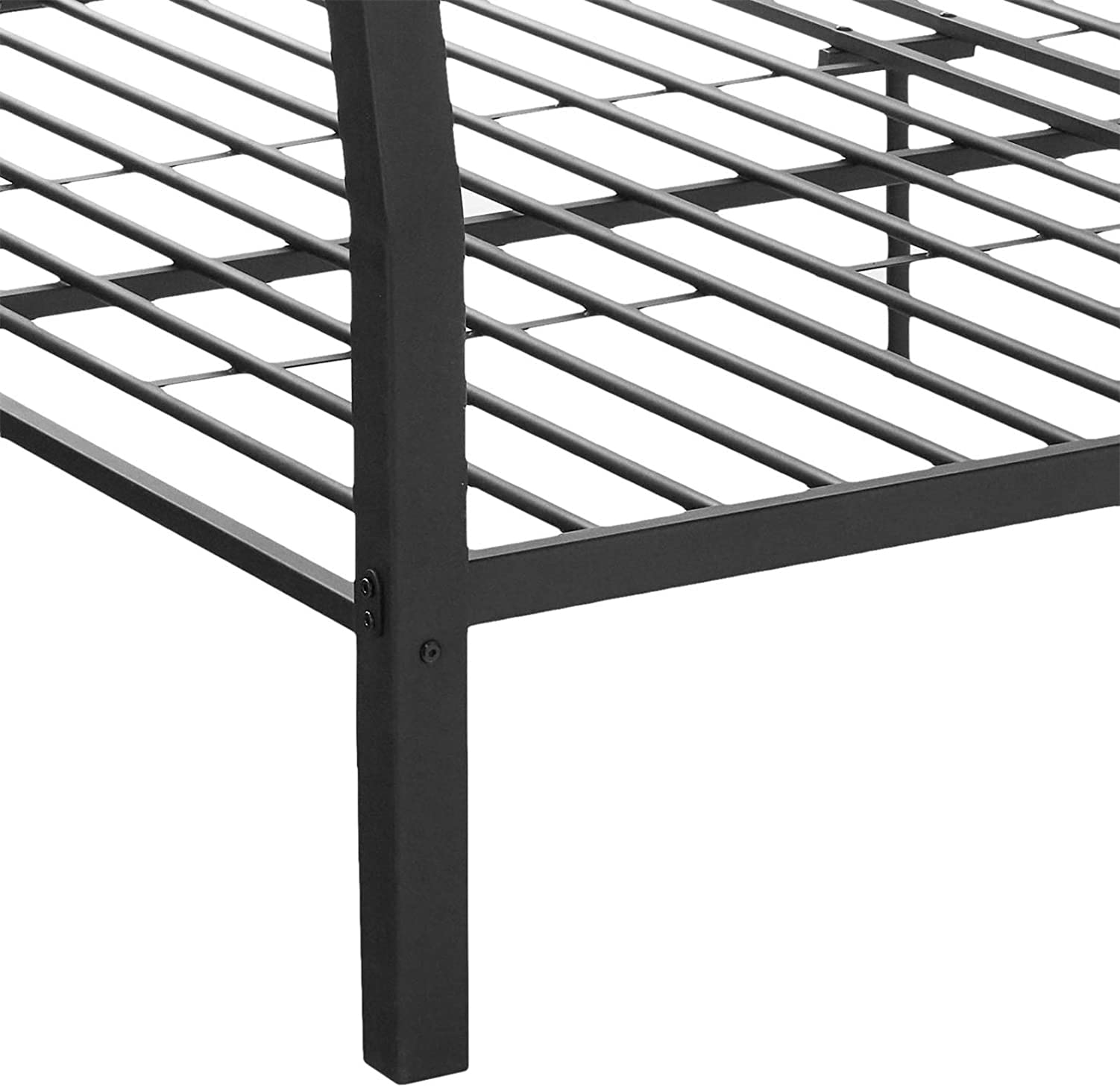Sturdy Heavy-Duty Metal Queen Bunk Bed Frame - Reinforced Guardrails & Ladder for Kids, Teens & Adults - Twin XL Over Queen Size - Easy Assembly - Durable Thick Steel Construction for Home, Dorm or Guest Room