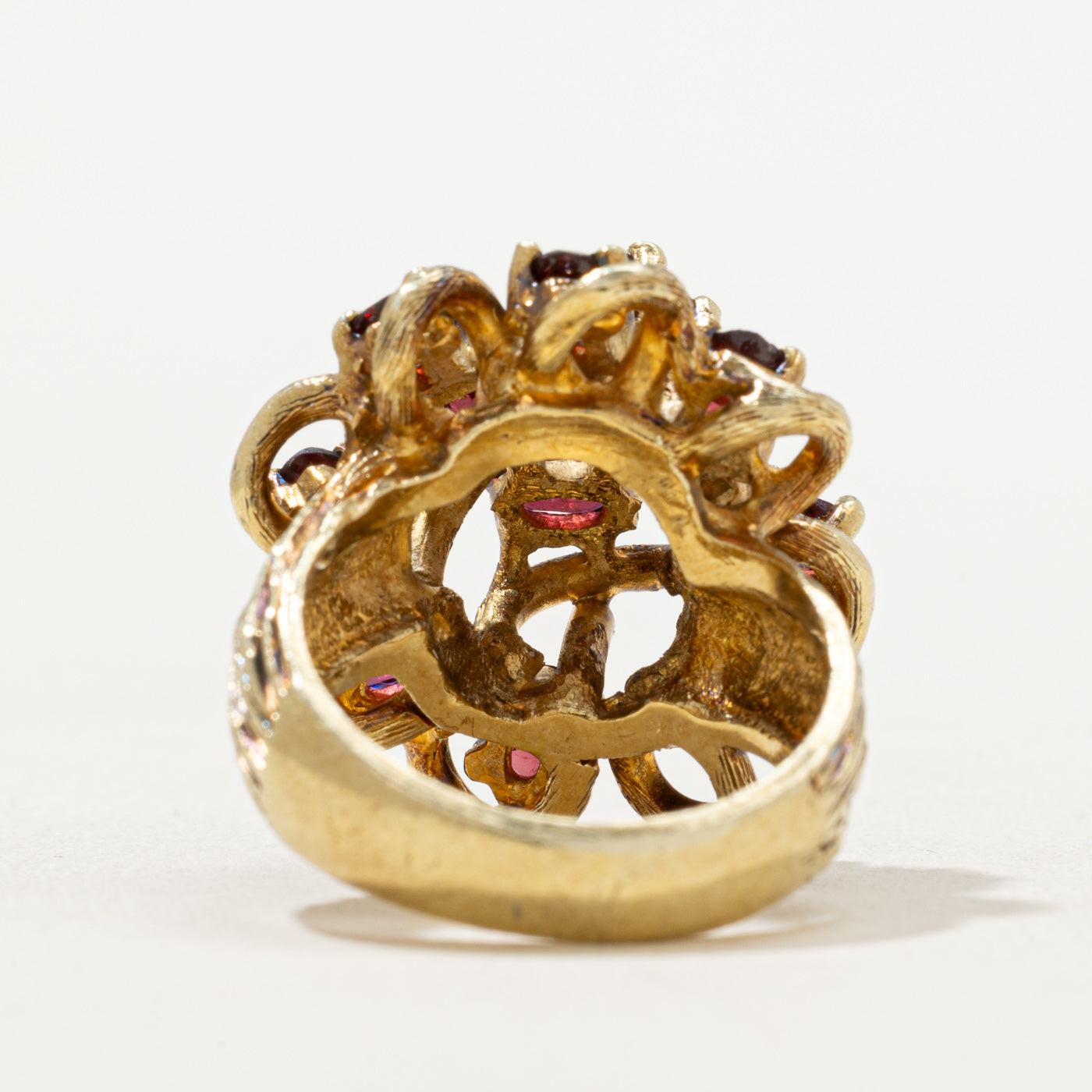 Garnet Cluster Cocktail Ring - 2.50 Carat Total Weight (CTW) - Size 6.25 - Elegant Statement Jewelry for Parties, Weddings & Special Occasions