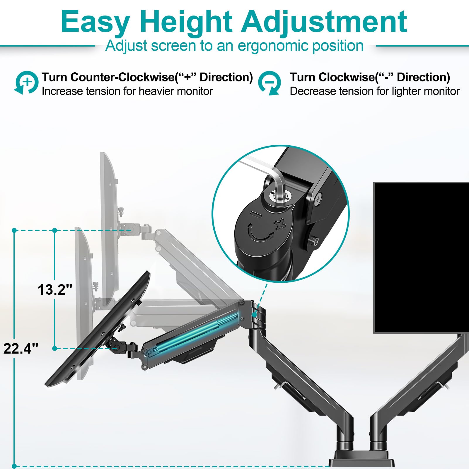 MOUNT PRO Dual Monitor Stand for 2 Screens up to 43 Inch - Heavy Duty Ultrawide Double Monitor Arm with 33lbs Capacity Each - Premium Adjustable VESA Desk Mount for Computer Monitors - Perfect for Home Office, Gaming Setup & Workstation Ergonomics