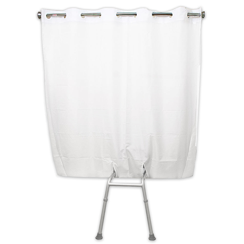 **Premium BenchMate Split Shower Curtain for Bath Transfer Benches – Waterproof Designer Fabric, Easy Hookless Quick-Attach System – Prevents Water Splashes & Keeps Floor Dry – Ideal for Elderly, Disabled & Mobility Aid Users**