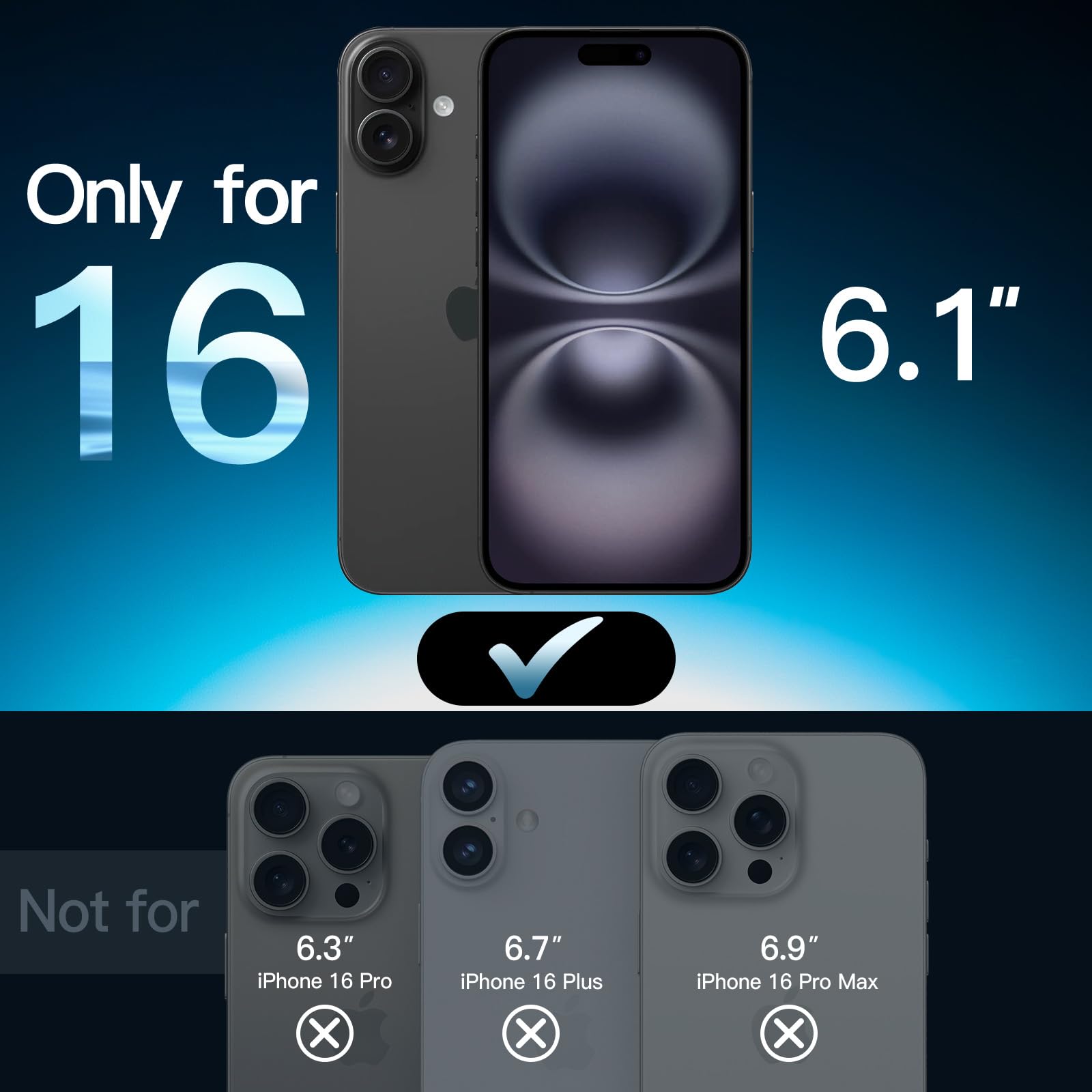 JETech 5-in-1 Matte Case for iPhone 16 6.1-Inch - 2-Pack Tempered Glass Screen Protector + Camera Lens Protector | Shockproof Translucent Back Cover (Dark Green) | Perfect for Work, Travel & Outdoor Protection