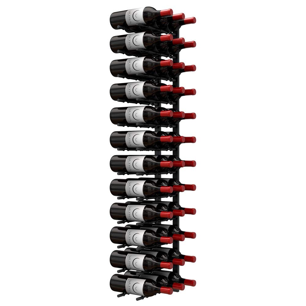Ultra Wine Racks Wall Mounted - 4ft x 3in Matte Black Wine Storage (Holds 36 Bottles) - Perfect for Kitchen, Dining Room & Home Bar Organization