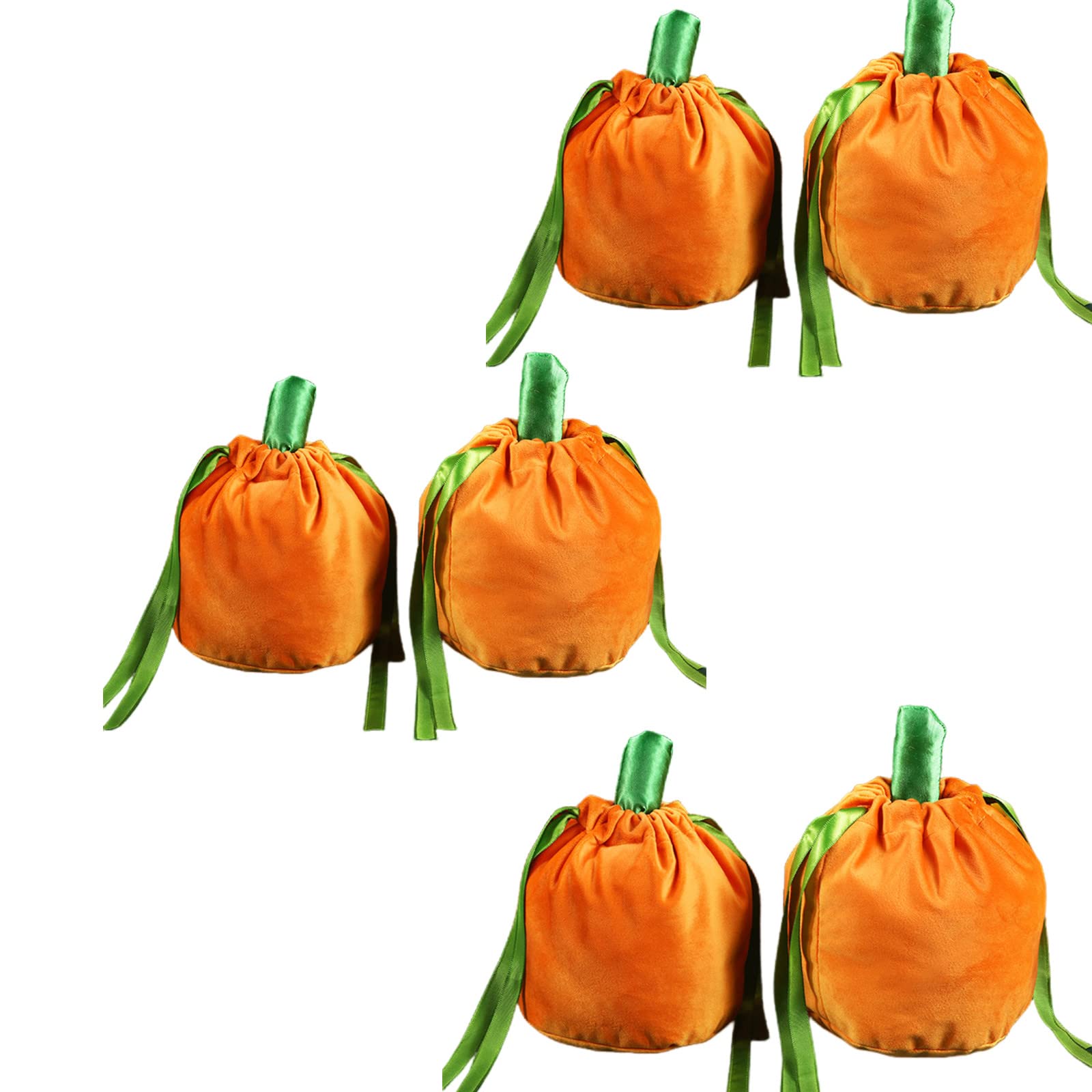 ACJRYO 6-Pack Halloween Treat Bags - Orange Drawstring Goodie Bags for Candy, Party Favors & Trick or Treating | Halloween Party Supplies for Kids, Classroom & Neighborhood Events
