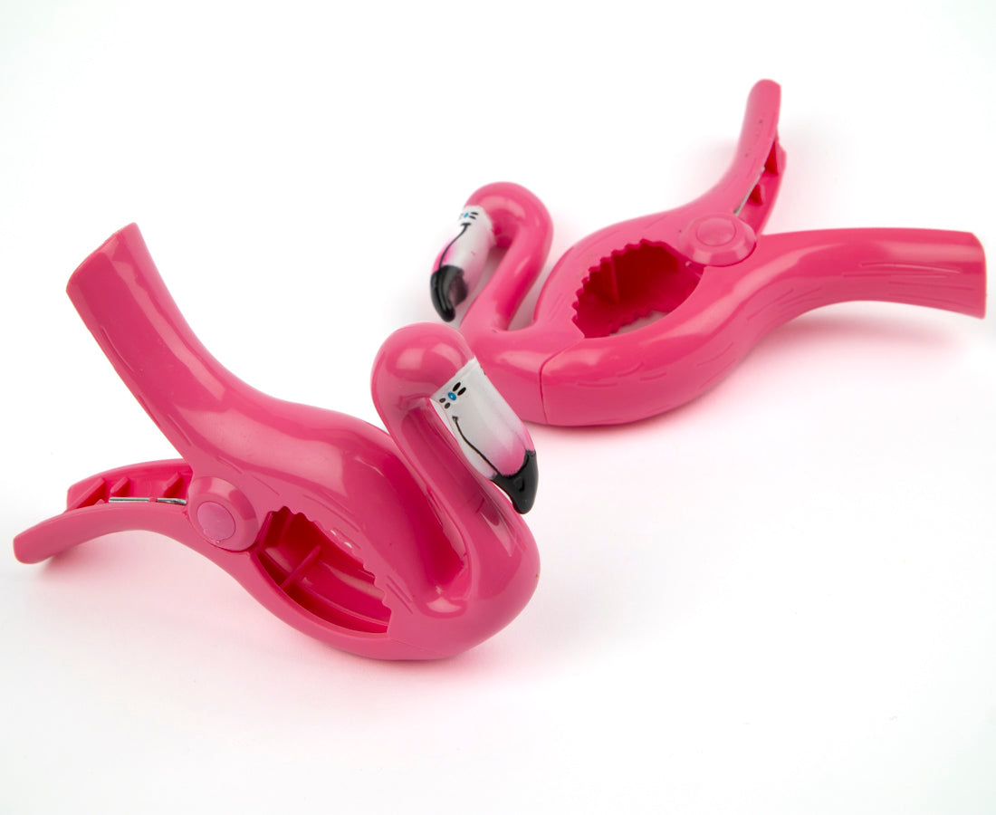 Flamingo Beach Towel Clips - Secure Your Towel at the Pool, Beach, or Backyard | Waterproof & Durable Sandproof Towel Holders for Vacation, Travel, and Outdoor Relaxation