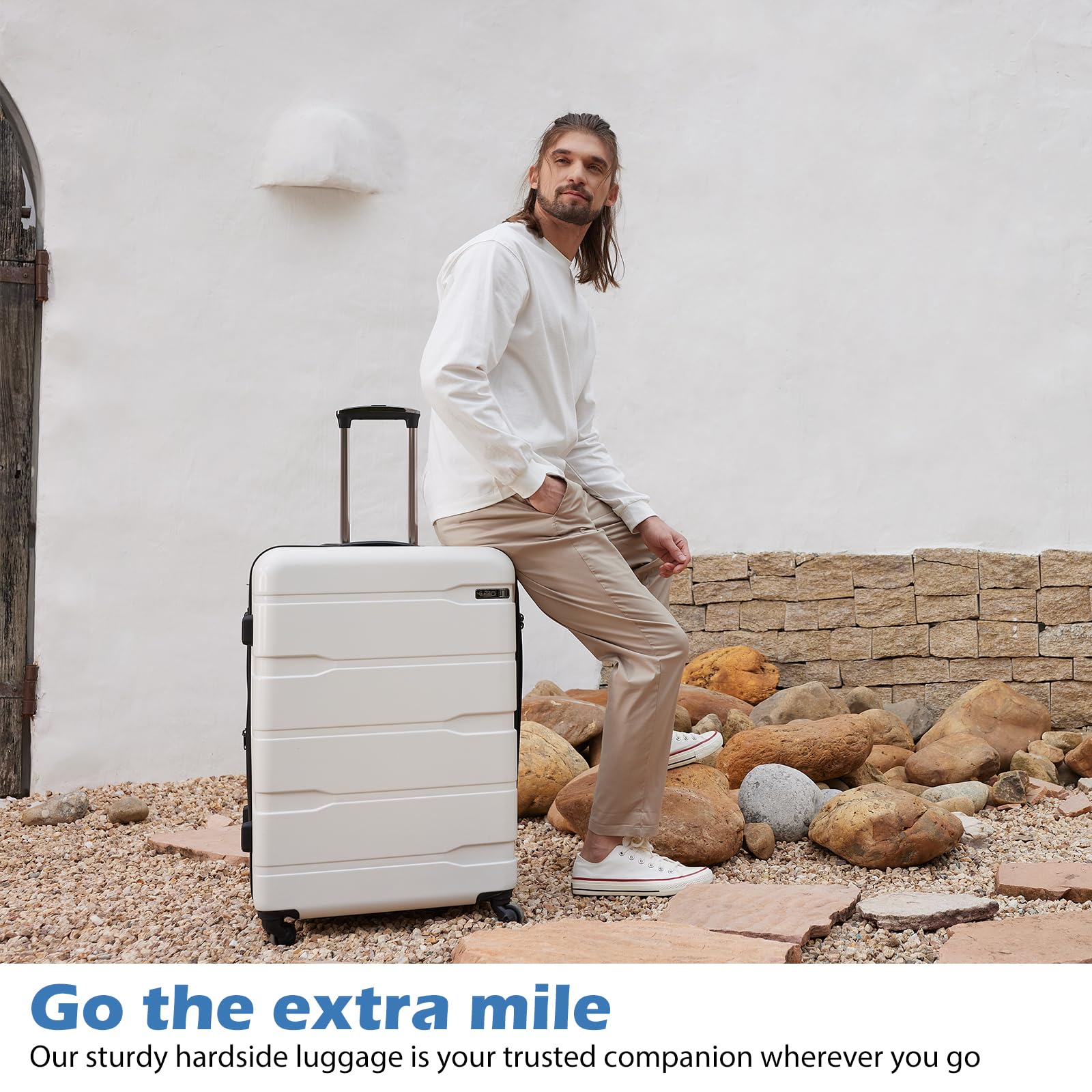 Coolife Expandable 3-Piece Spinner Luggage Set - 20