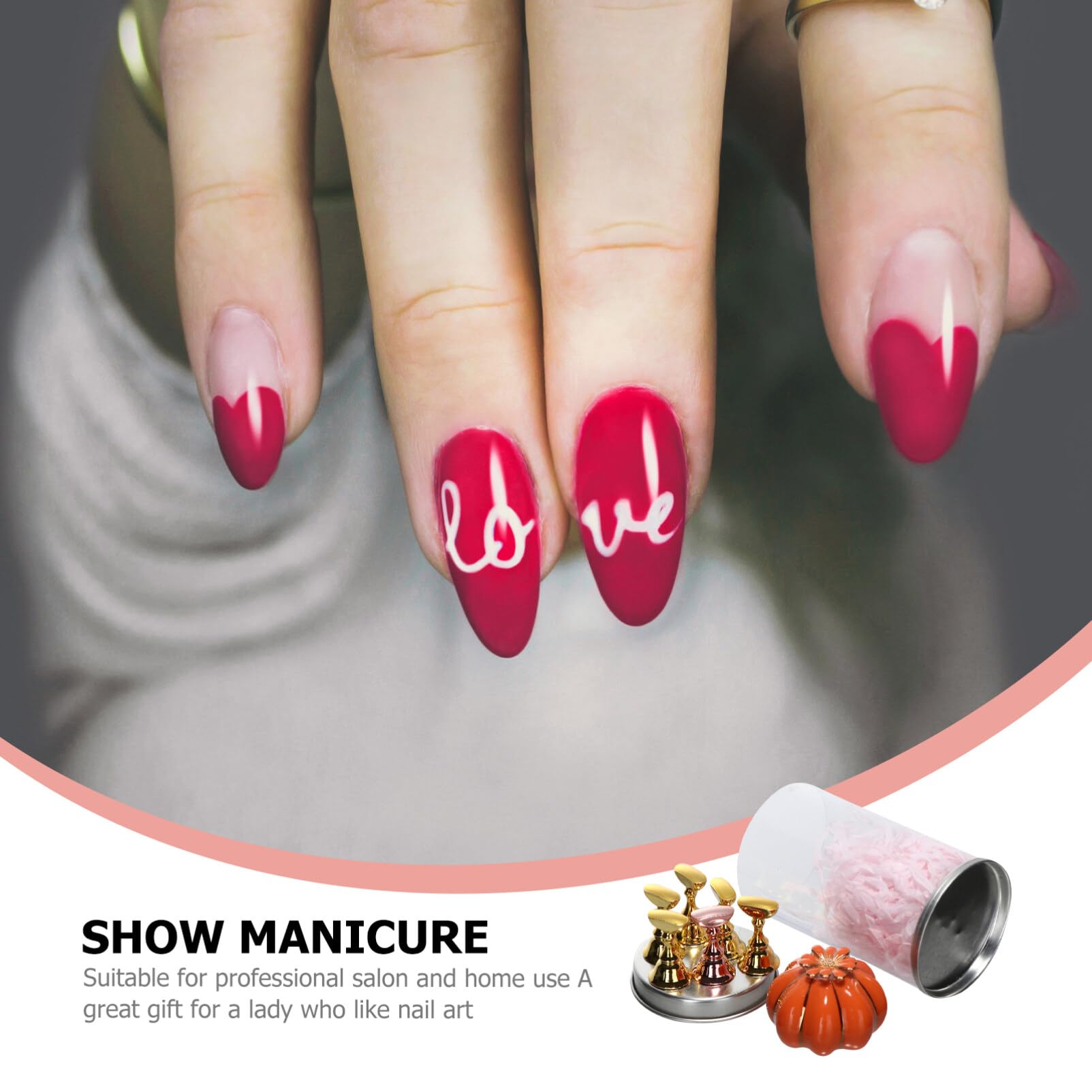 EXCLUZO 1 Set Fake Nail Holder - Nail Tip Practice Base Racks for Training & Display, Cute Pumpkin-Shaped Nail Stands - Perfect for Nail Salon Supplies & DIY Manicure Practice at Home or Professional Use