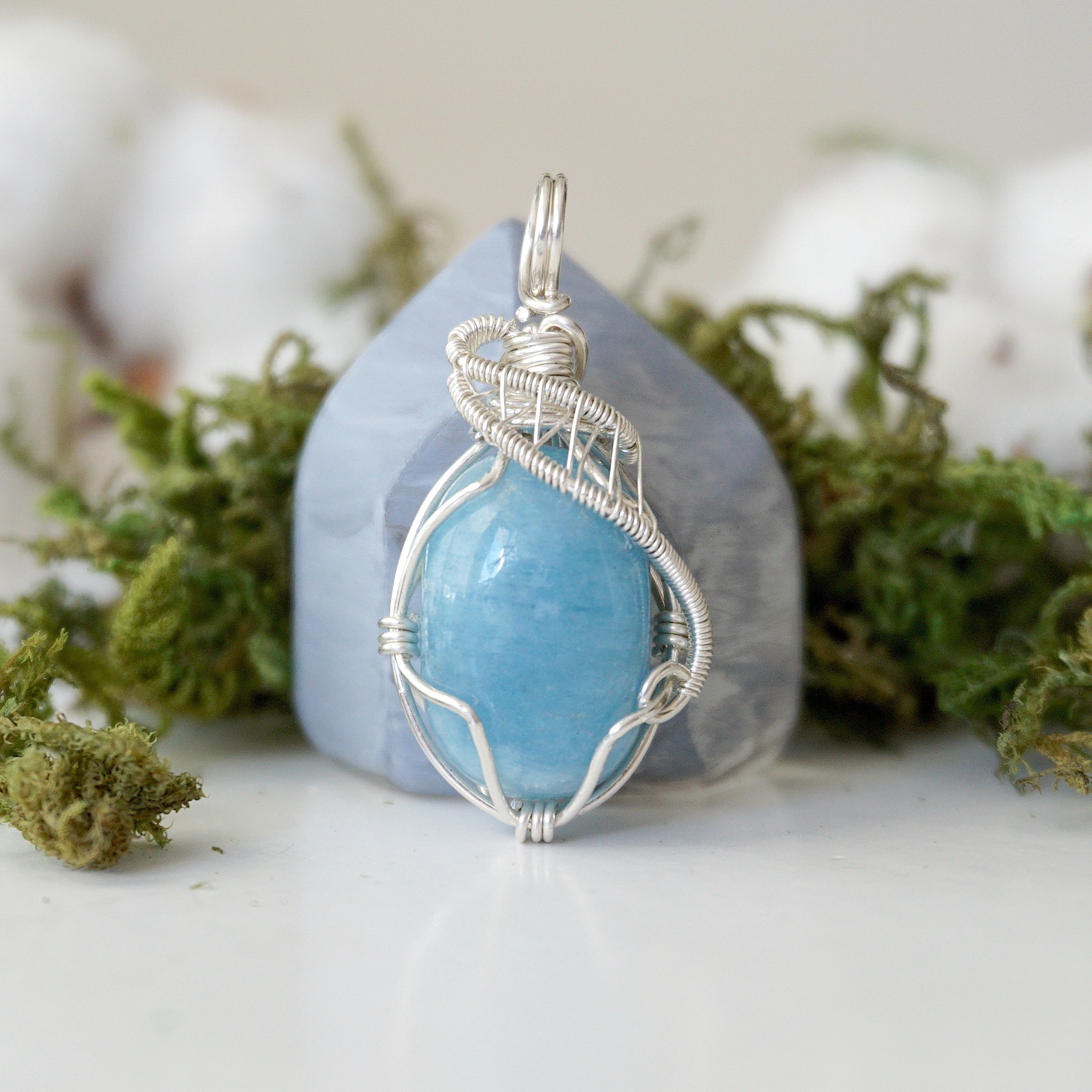 Genuine Sterling Silver Polished Aquamarine Necklace – Elegant Jewelry for Women, Perfect Gift for Birthday, Anniversary & Special Occasions