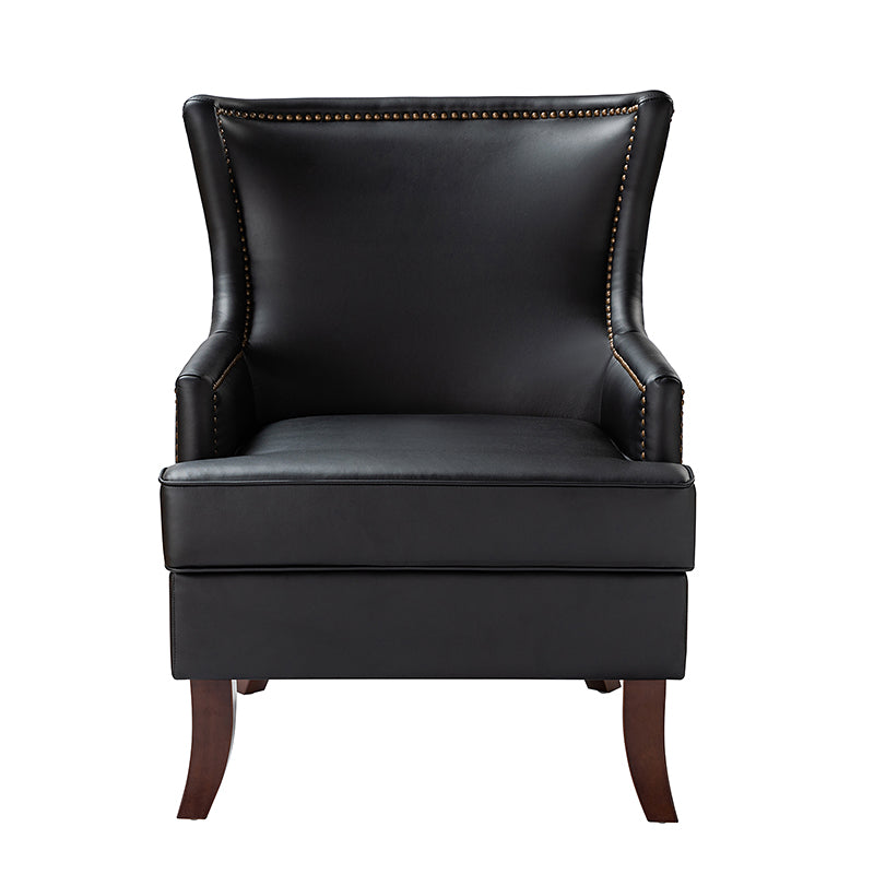 Mid Century Modern Vegan Leather Accent Armchair - Aurelia Stylish Lounge Chair for Living Room, Office & Reading Nook