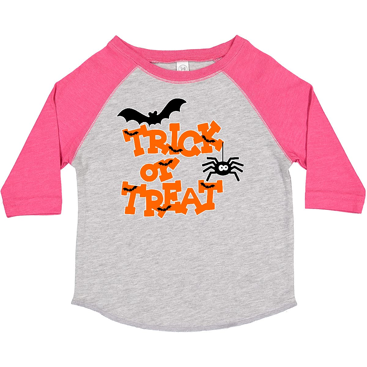Inktastic Halloween Trick-or-Treat with Spider and Bats Toddler T-Shirt - Cute Halloween Costume for Kids, Boys & Girls - Perfect for Trick-or-Treating, Halloween Parties & Festive Family Photos