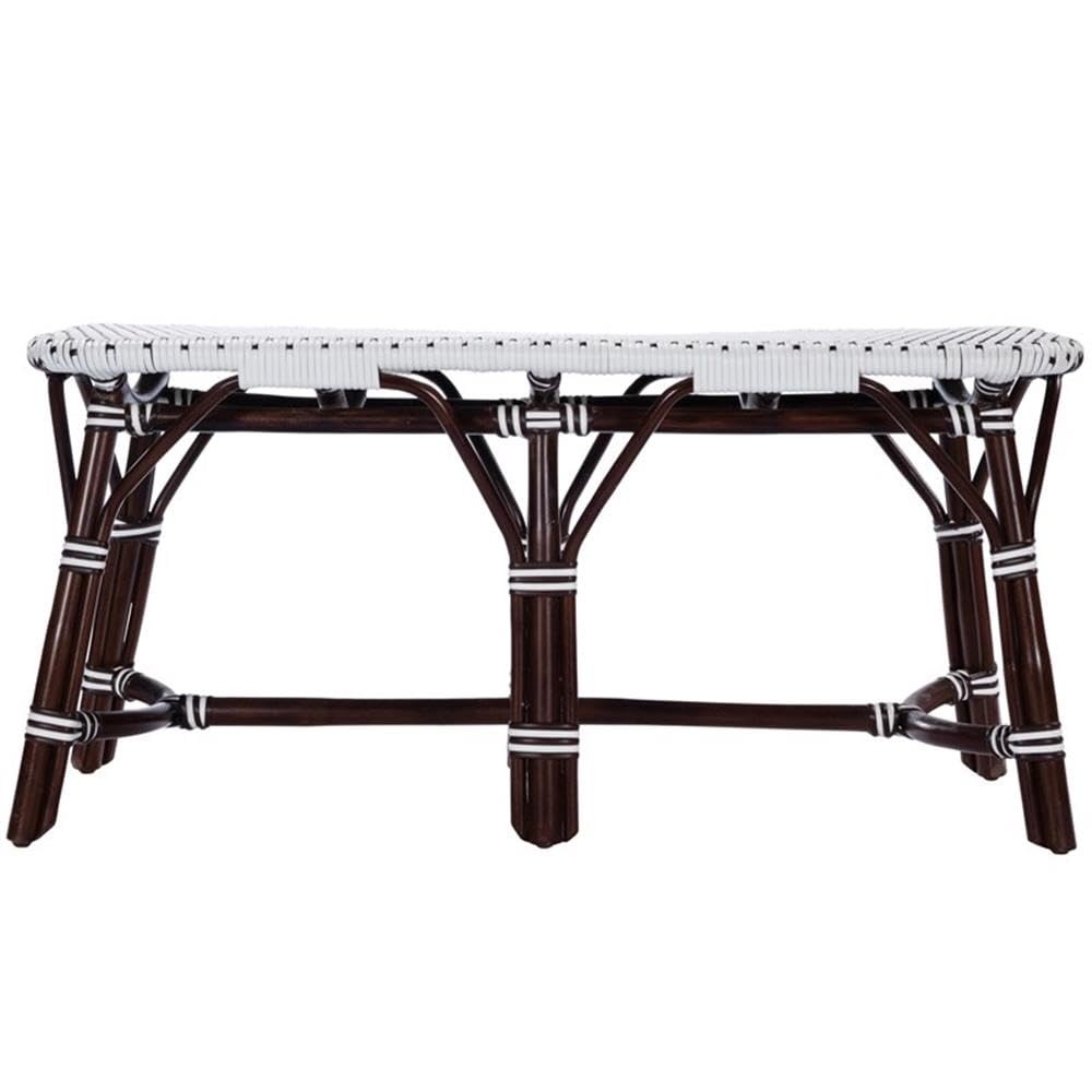 Butler Marcella Dark Brown Rattan Bench - Stylish Woven Rattan Storage Bench for Entryway, Bedroom, or Living Room - Perfect for Home Decor and Extra Seating