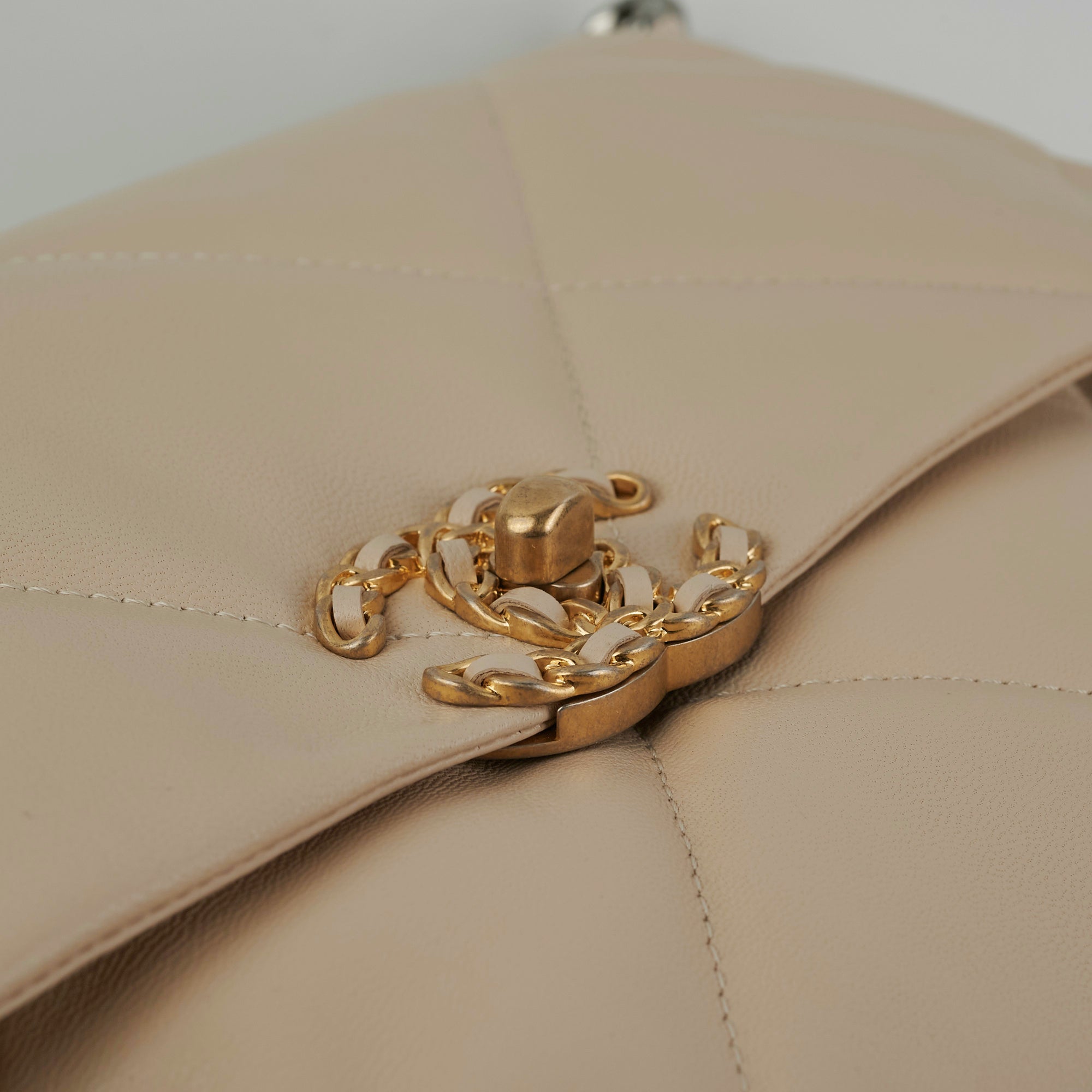 Chanel Medium/Large 19 Flap Bag in Beige - Luxury Designer Handbag for Women, Perfect for Work, Travel & Everyday Use
