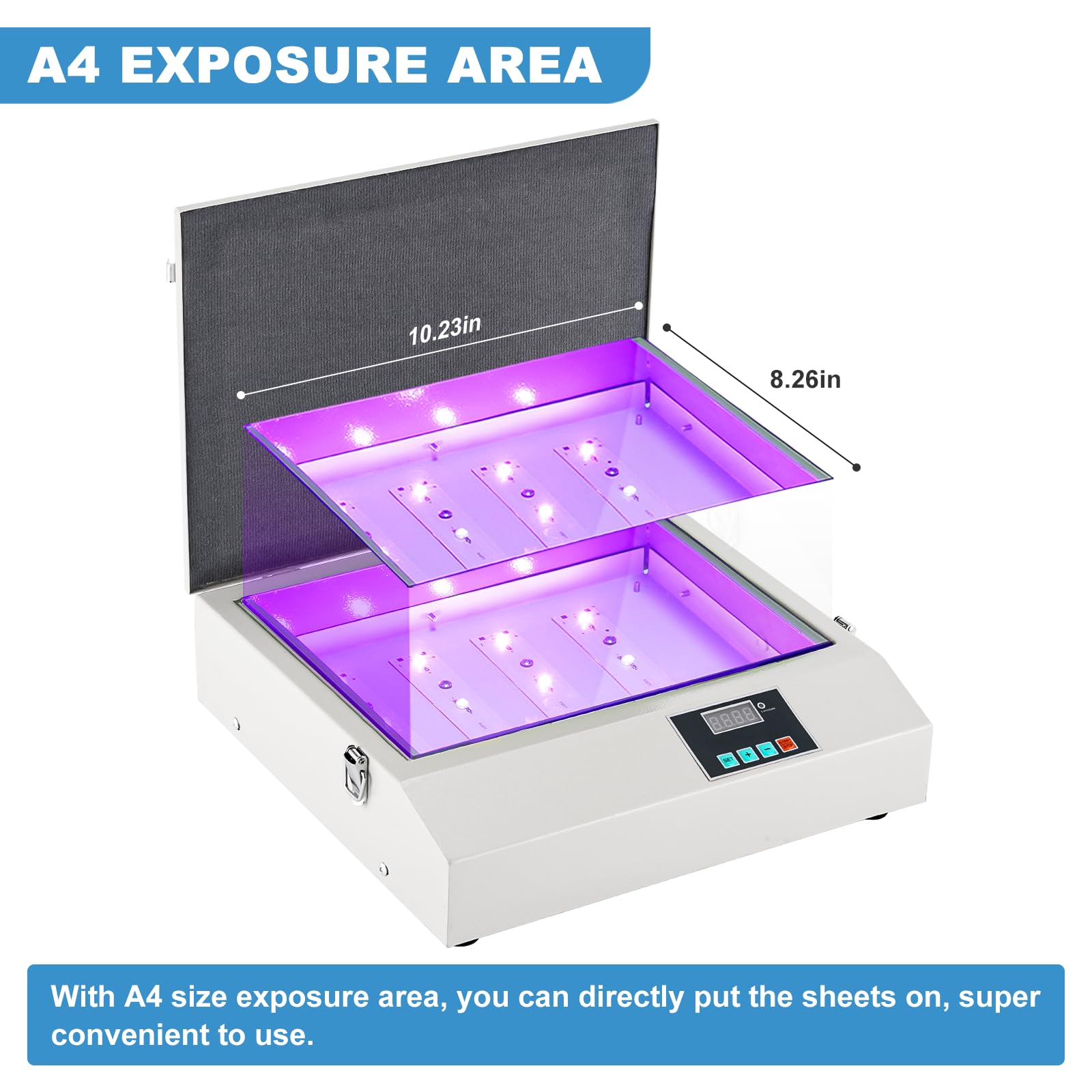 10.2x8.3inch LED UV Exposure Unit for Screen Printing - 110V Silk Screen Plate Making Machine | Perfect for DIY T-Shirt Printing, Sign Making & Craft Projects
