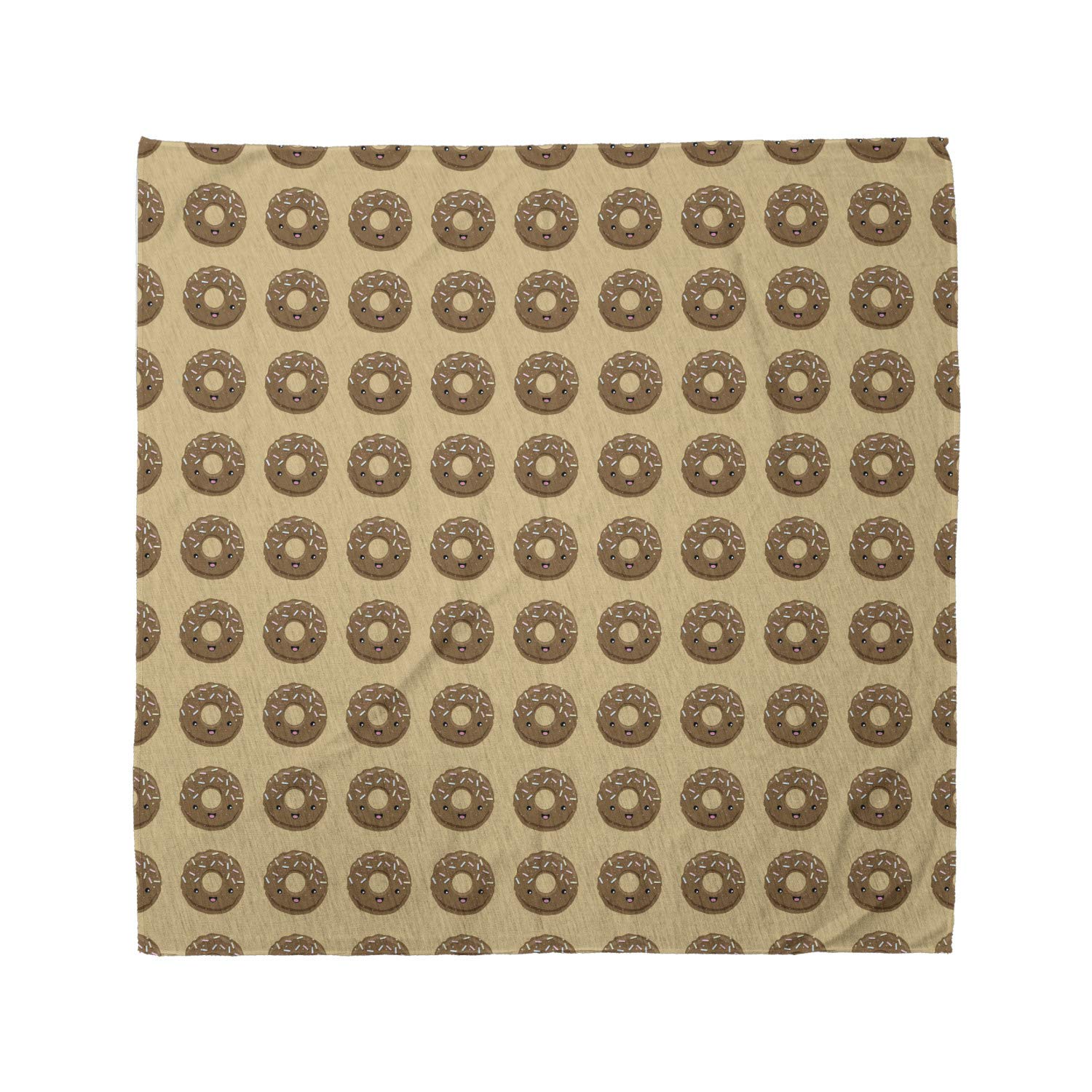Ambesonne Chocolate Bandana - Cocoa Glazed Donuts Print Unisex Head Scarf & Neck Tie for Men & Women - Perfect for Outdoor Activities, Sports, and Fashion Accessories