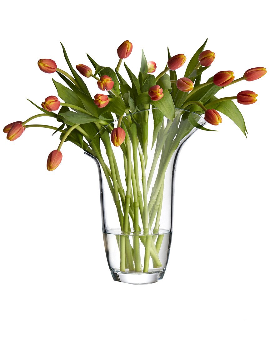 Modern Glass 14-inch Large Vase by Nambè - Elegant Home Decor for Living Room, Dining Table & Wedding Centerpieces