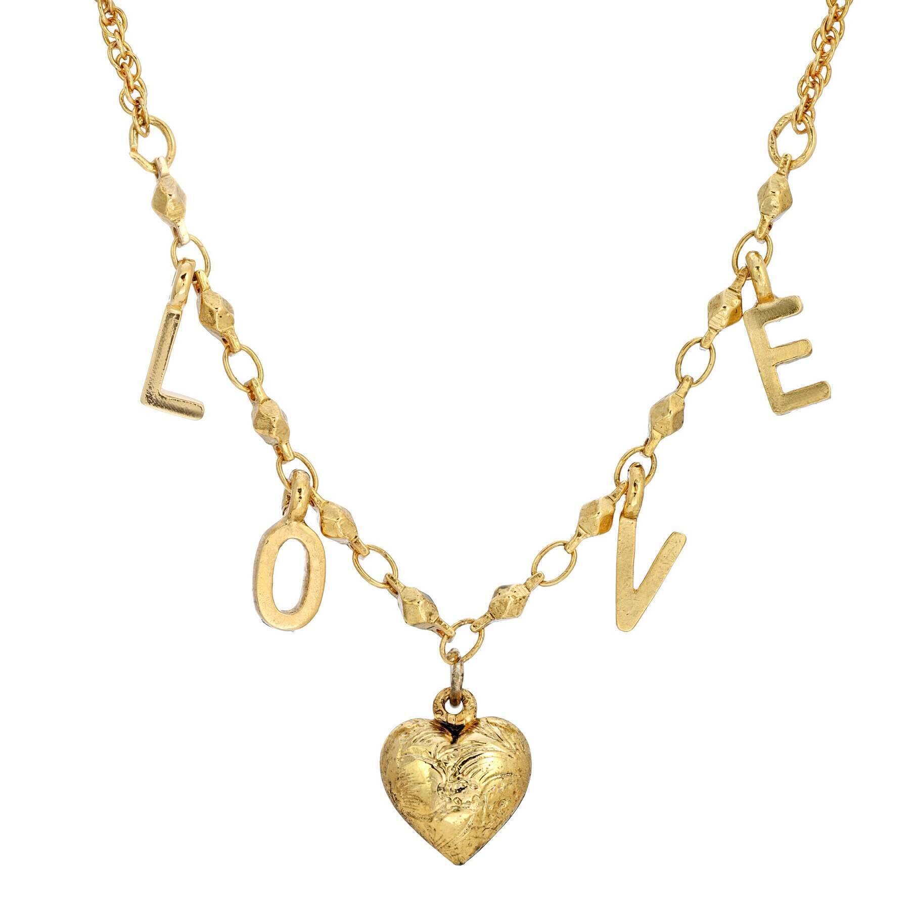 1928 Love Initials Heart Pendant Necklace for Women - Personalized A-Z Letter Jewelry Gift - 16