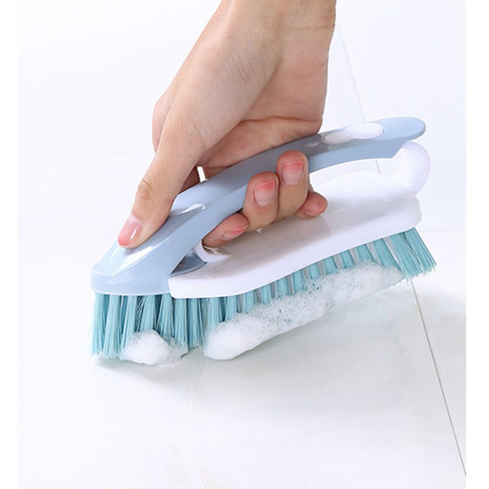 3Pcs Scrub Brush with Handle - Multipurpose Nylon Bristles Cleaning Brush for Laundry, Dishes, Tiles & Household Cleaning (Random Color) - Perfect for Kitchen, Bathroom & Outdoor Use