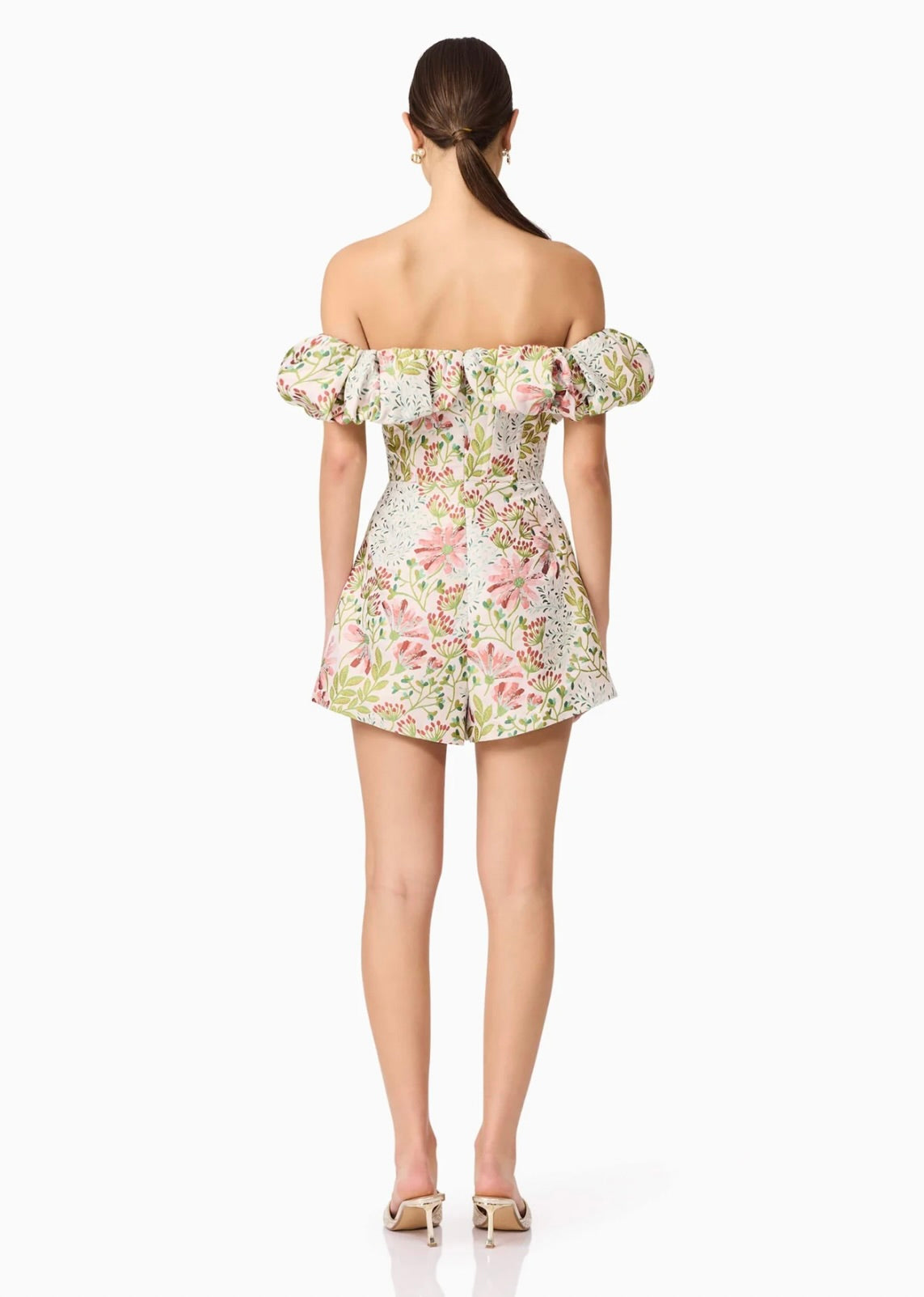 Calaantha Women's Floral Off The Shoulder Romper Jumpsuit - Summer Beach Party, Vacation Outfit, Casual Dressy Playsuit