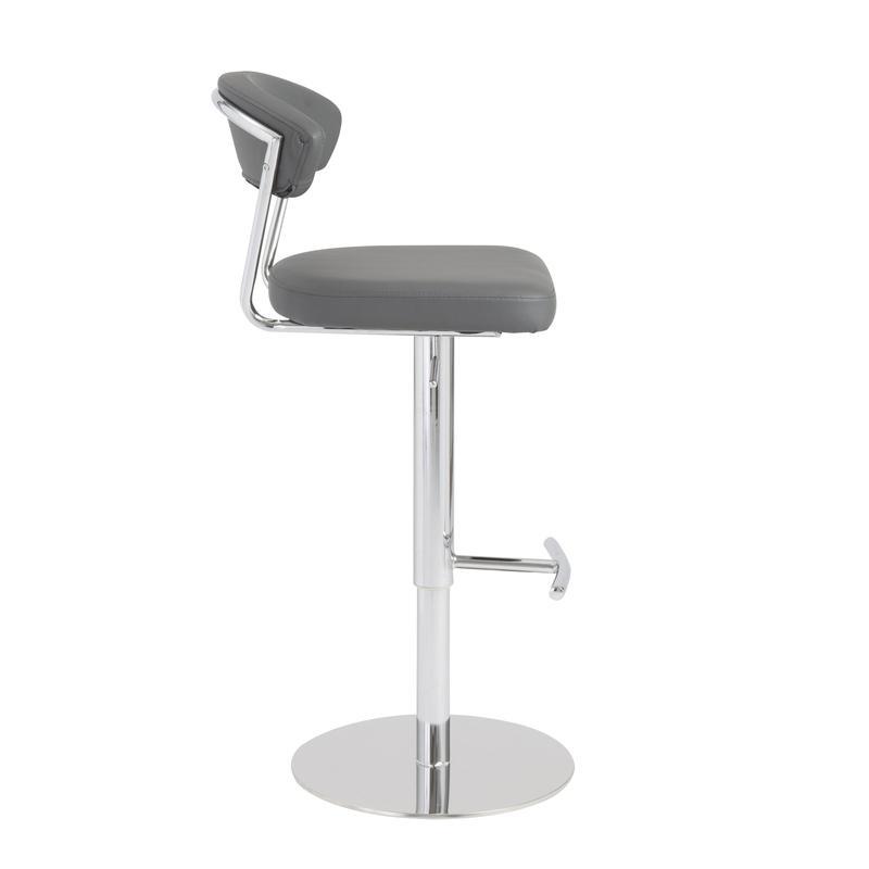EURO Draco Adjustable Height Bar Stool - Modern Kitchen Island & Counter Stool for Home, Bar, Restaurant - Comfortable Swivel Seat with Footrest