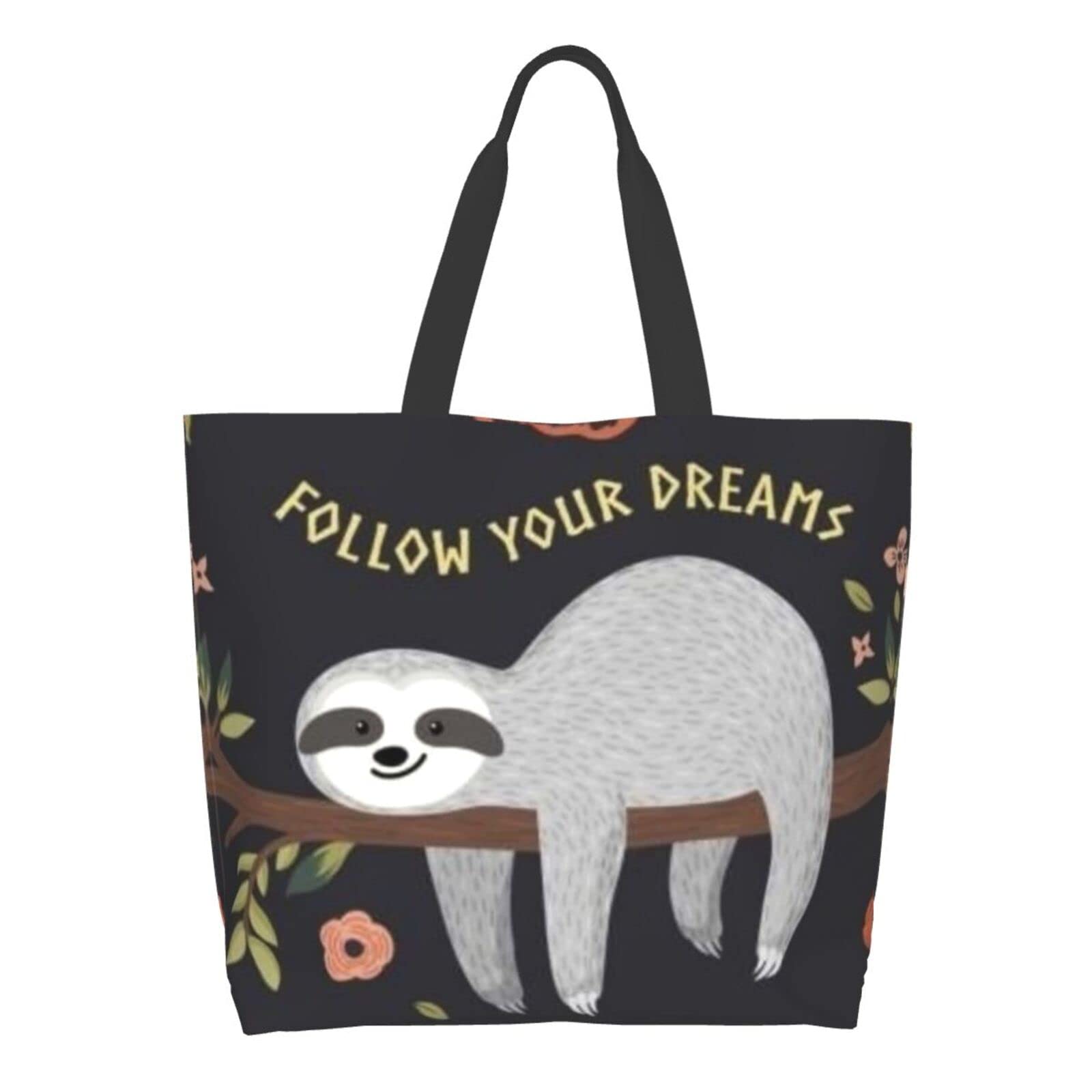 Eco-Friendly Canvas Tote Bag - Large Reusable Shopping Bag with Handles, Foldable & Washable - Perfect for Groceries, Beach Trips & Daily Errands