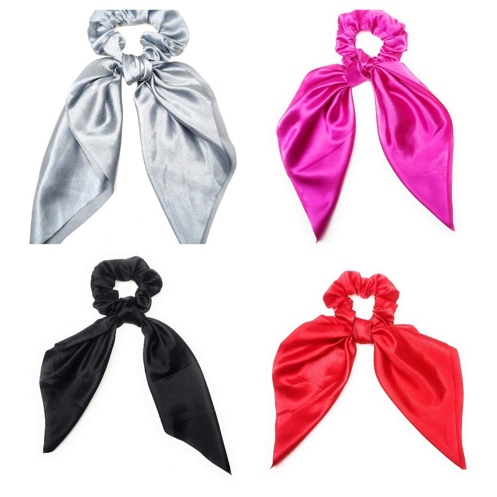 JAGMOOLYA 6PCS Hair Scrunchies Set - Soft Chiffon & Satin Elastic Hair Ties for Women & Girls, Ponytail Holders & Hair Bands (Perfect for Work, Gym, Party & Everyday Use)