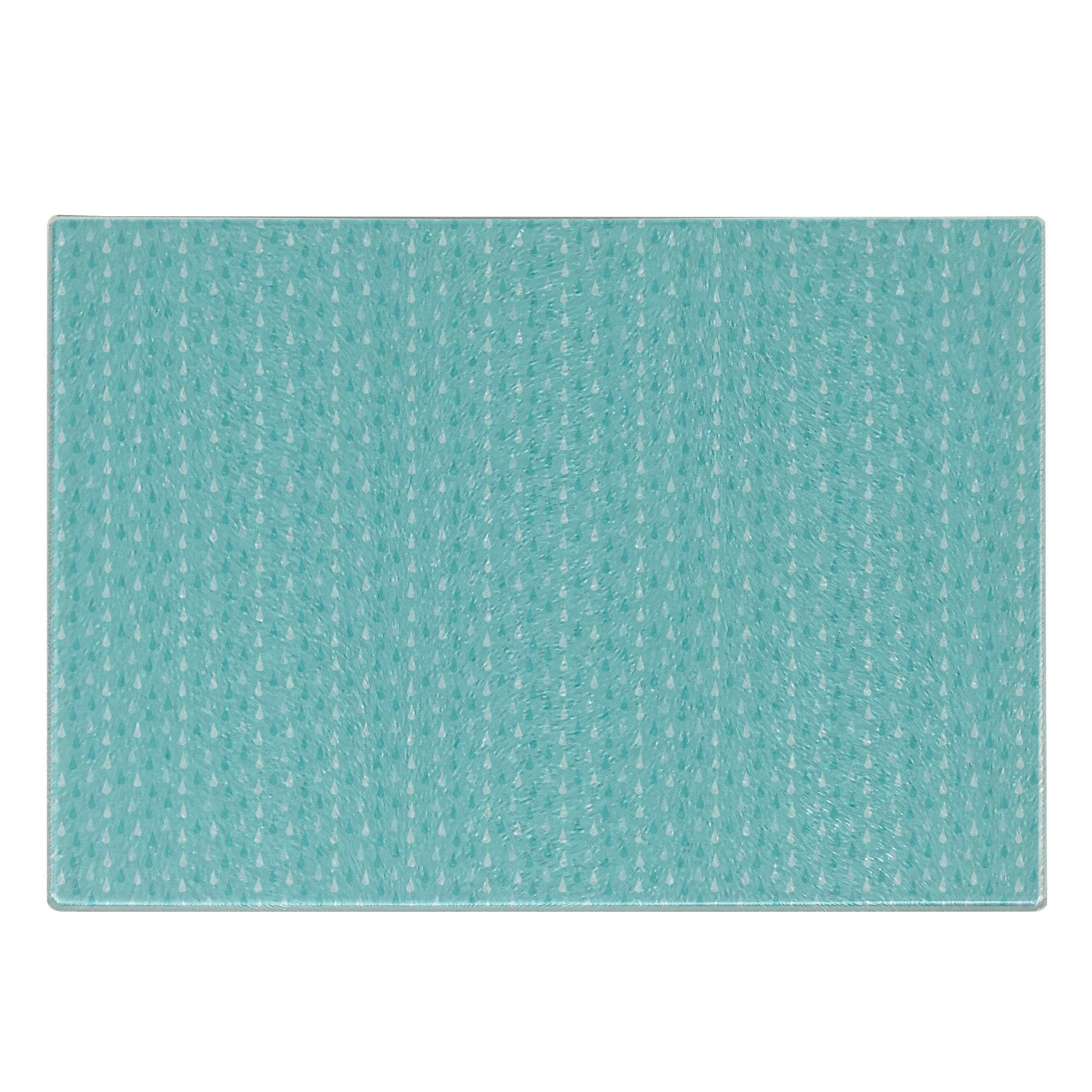 Ambesonne Pale Blue Glass Cutting Board - Fall Season Raindrop Print - Tempered Glass Serving Board for Kitchen & Dining - Small Size Blue & White - Perfect for Entertaining, Food Prep & Decorative Display