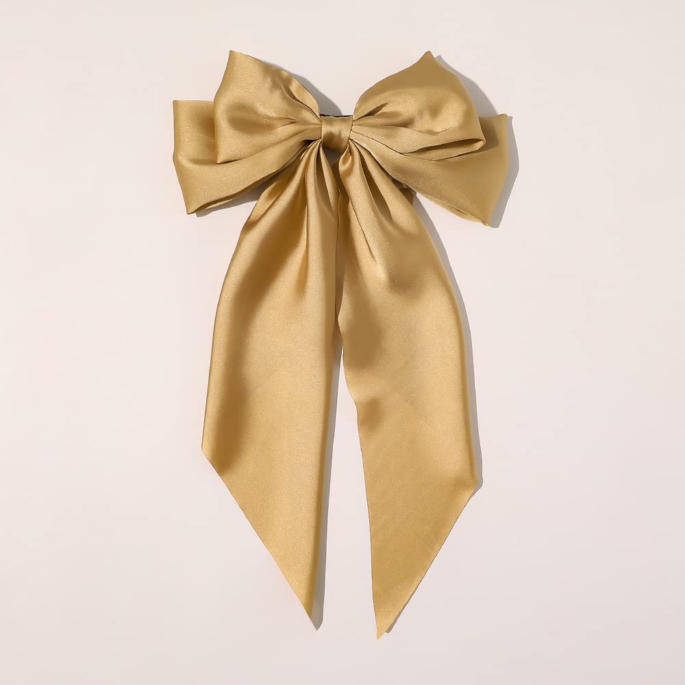 Elegant Large Silky Hair Bows for Women & Girls - 4PCS Set of Big Bowknot Hair Clips | Perfect for Parties, Weddings & Everyday Styling