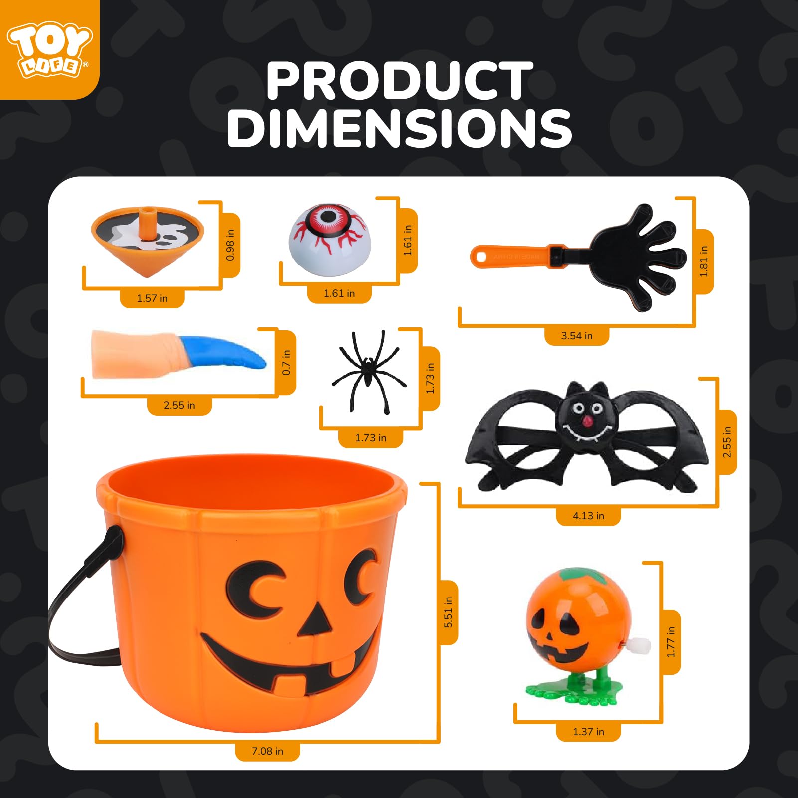 TOY Life Halloween Party Favors Bulk Pack - 50pcs Non-Candy Treats & Prizes for Kids Classroom, Trick or Treat, Goodie Bags - Fun Halloween Party Supplies for School Events & Neighborhood Celebrations