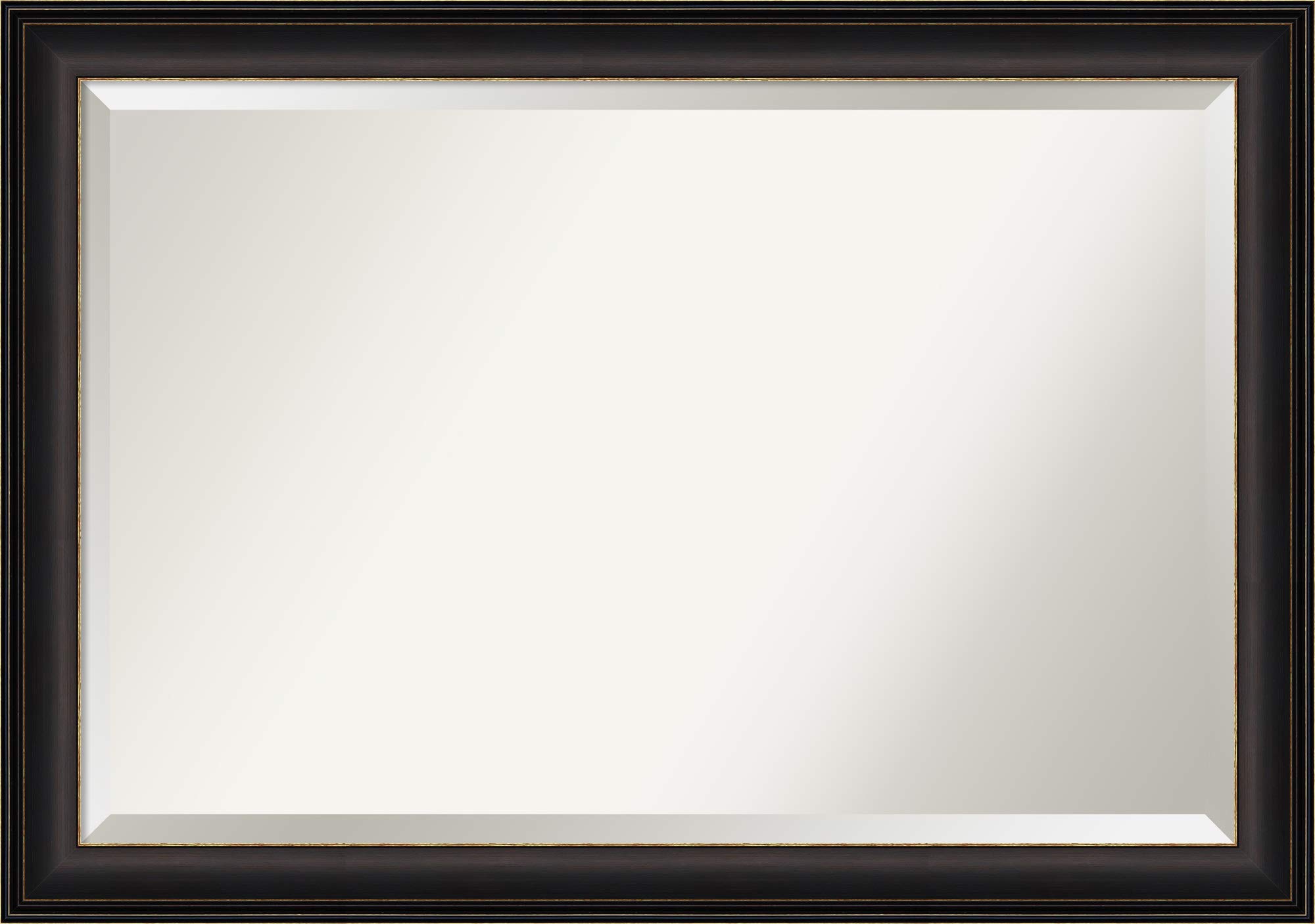 Amanti Art Vanity Brown Framed Bathroom Mirror 36x24 Inches - Oil Rubbed Bronze Finish for Elegant Powder Room, Bedroom or Entryway Decor