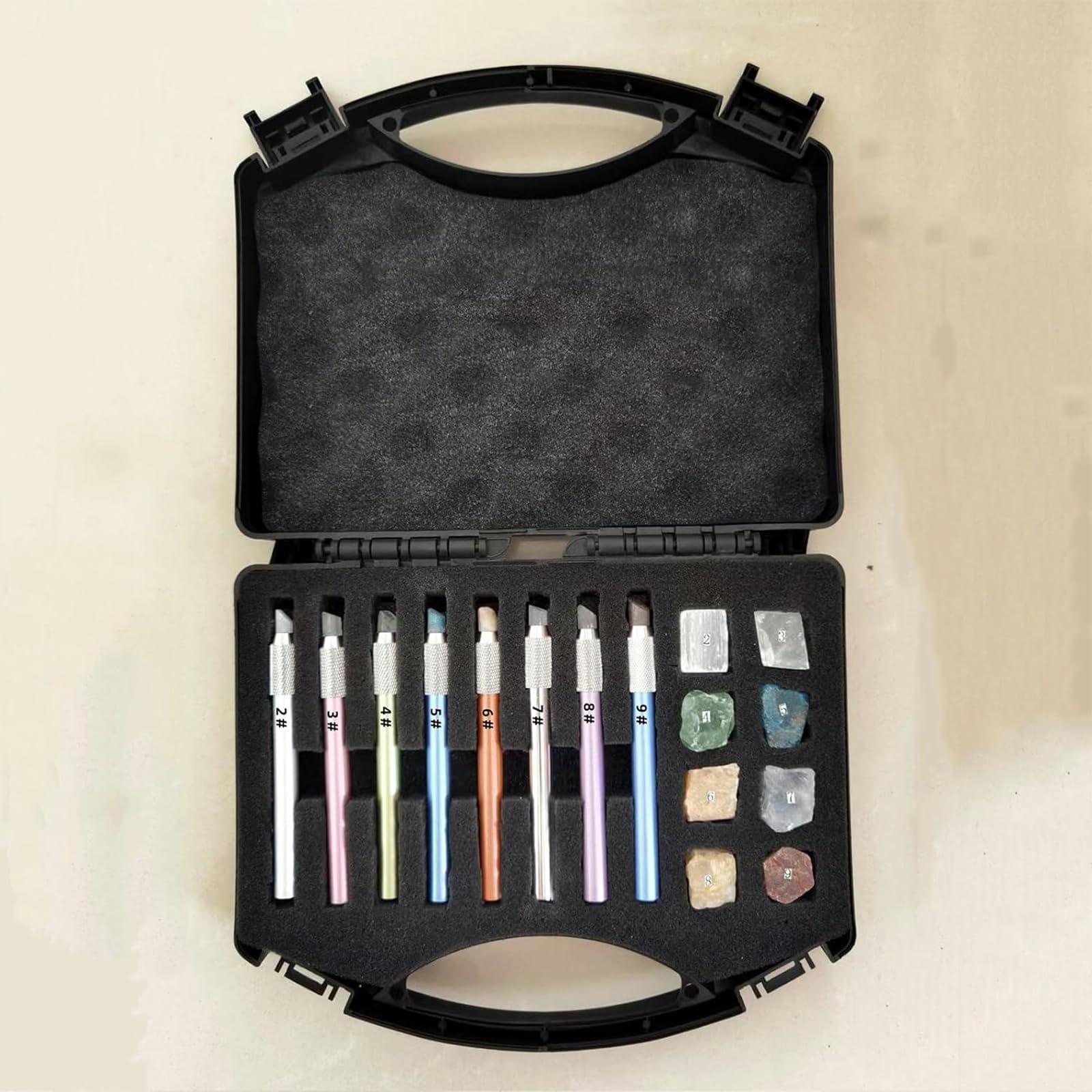 Mohs Hardness Test Kit - 2-9 Scratch Tester Pen with Storage Box for Gemstone, Mineral & Jewelry Identification | Industrial & Geology Use | Perfect for Jewelers, Geologists & Rock Collectors