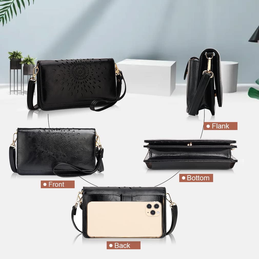 APHISON Women's RFID Blocking Crossbody Bag - Multi-Function Small Purse with Card Holder & Wristlet Wallet (Perfect for Travel, Shopping & Daily Use)