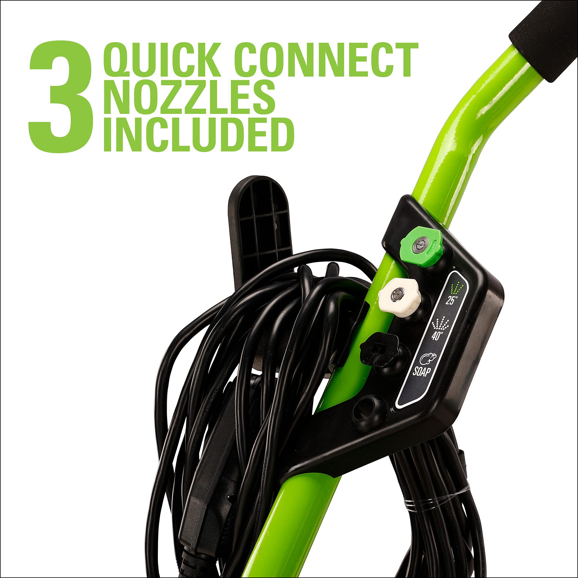 Greenworks 2000 PSI 13 Amp Electric Pressure Washer with Wheels, 20 FT Hose & 35 FT Power Cord - Perfect for Cleaning Cars, Fences, Patios, Driveways, Decks & Outdoor Surfaces