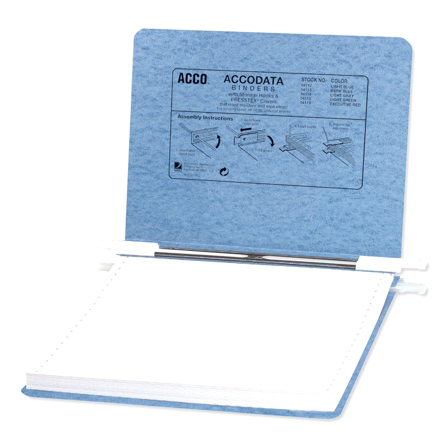 ACCO Presstex 2-Post Binder Covers with Storage Hooks - 6 Capacity, 9.5