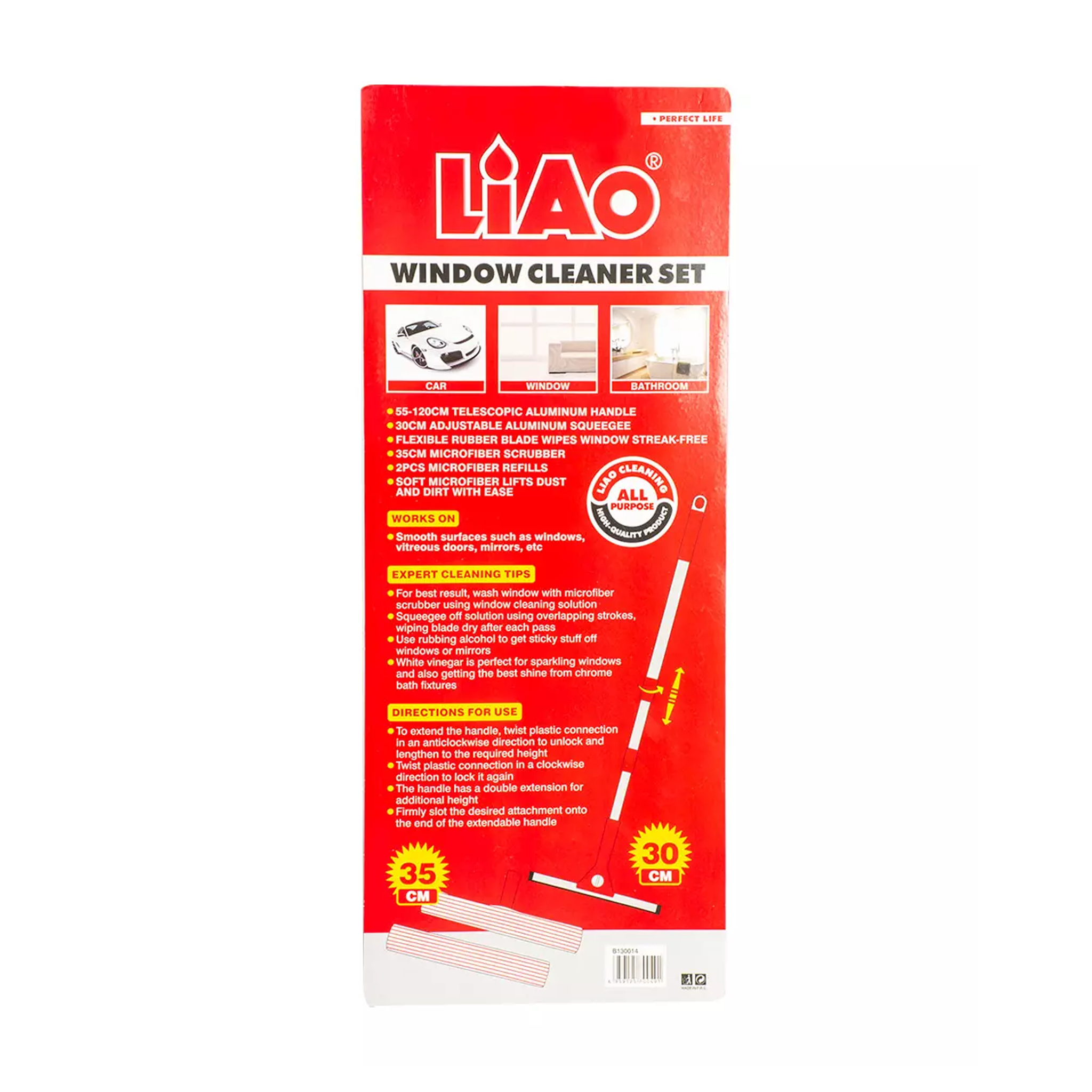 Premium 450 Window Cleaning Kit with Squeegee, Scrubber & Bucket - Streak-Free Glass Cleaning for Home, Office & Car Windows