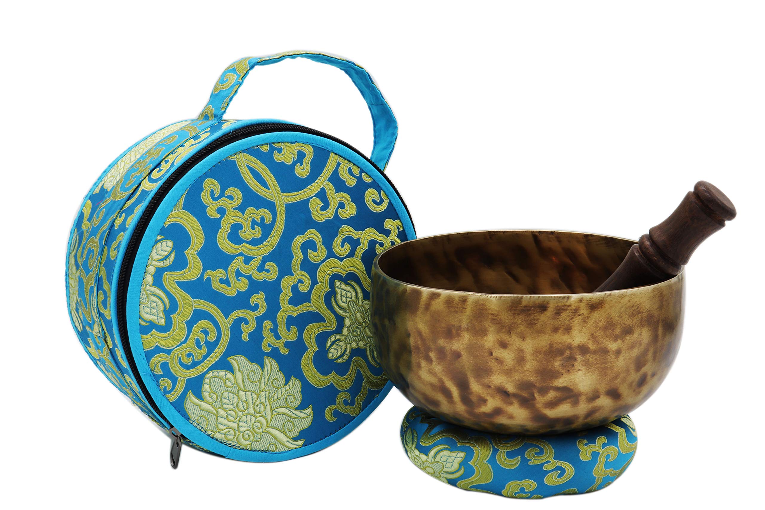 7” Hand-Hammered Tibetan Singing Bowl Set - Meditation Kit for Chakra Healing, Zen & Yoga - Handmade Singing Bowl Gift with Carry Bag - Perfect for Meditation, Sound Therapy & Spiritual Practices